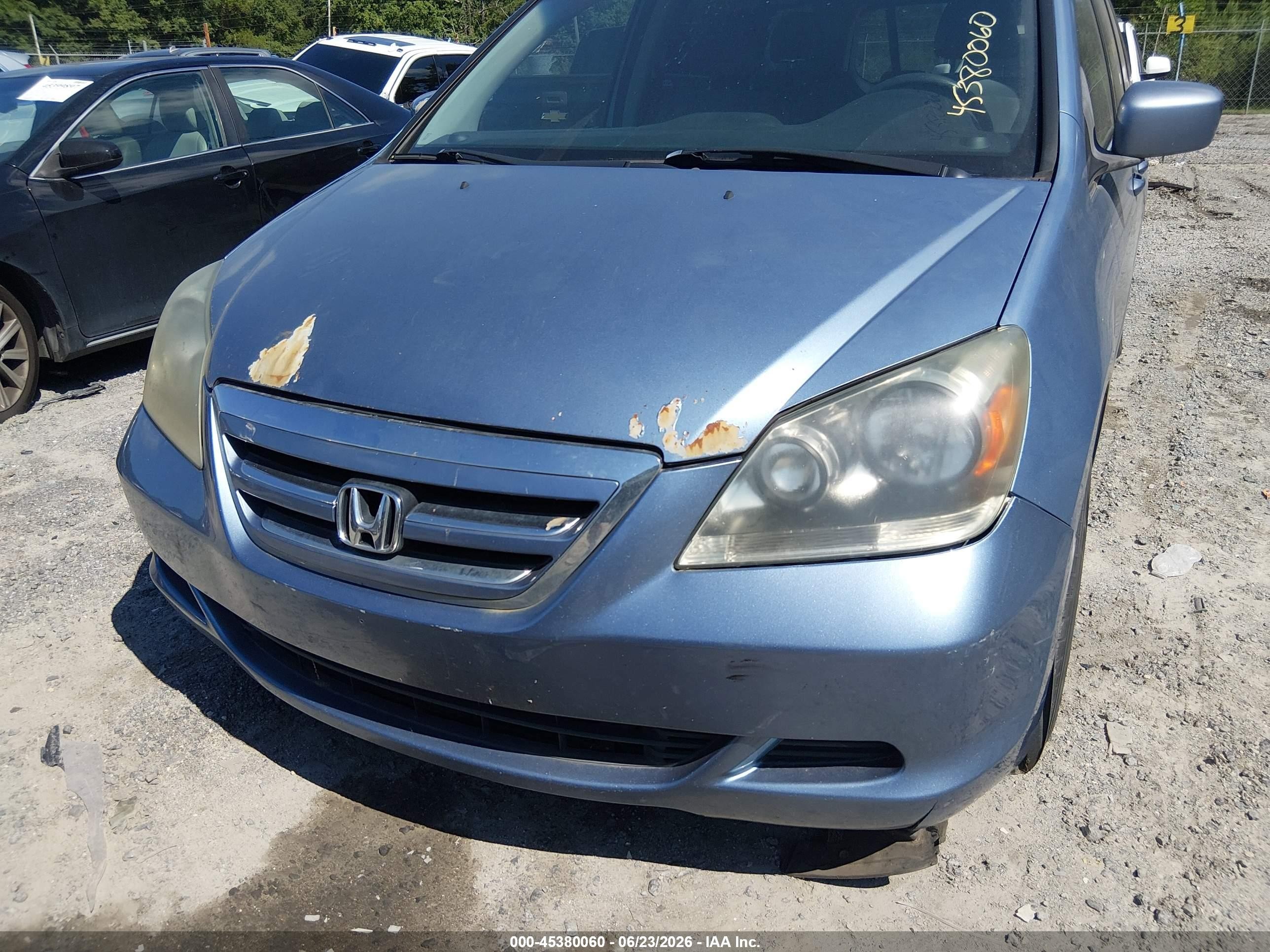 2007 Honda Odyssey Ex Blue vin: 5FNRL38417B032684