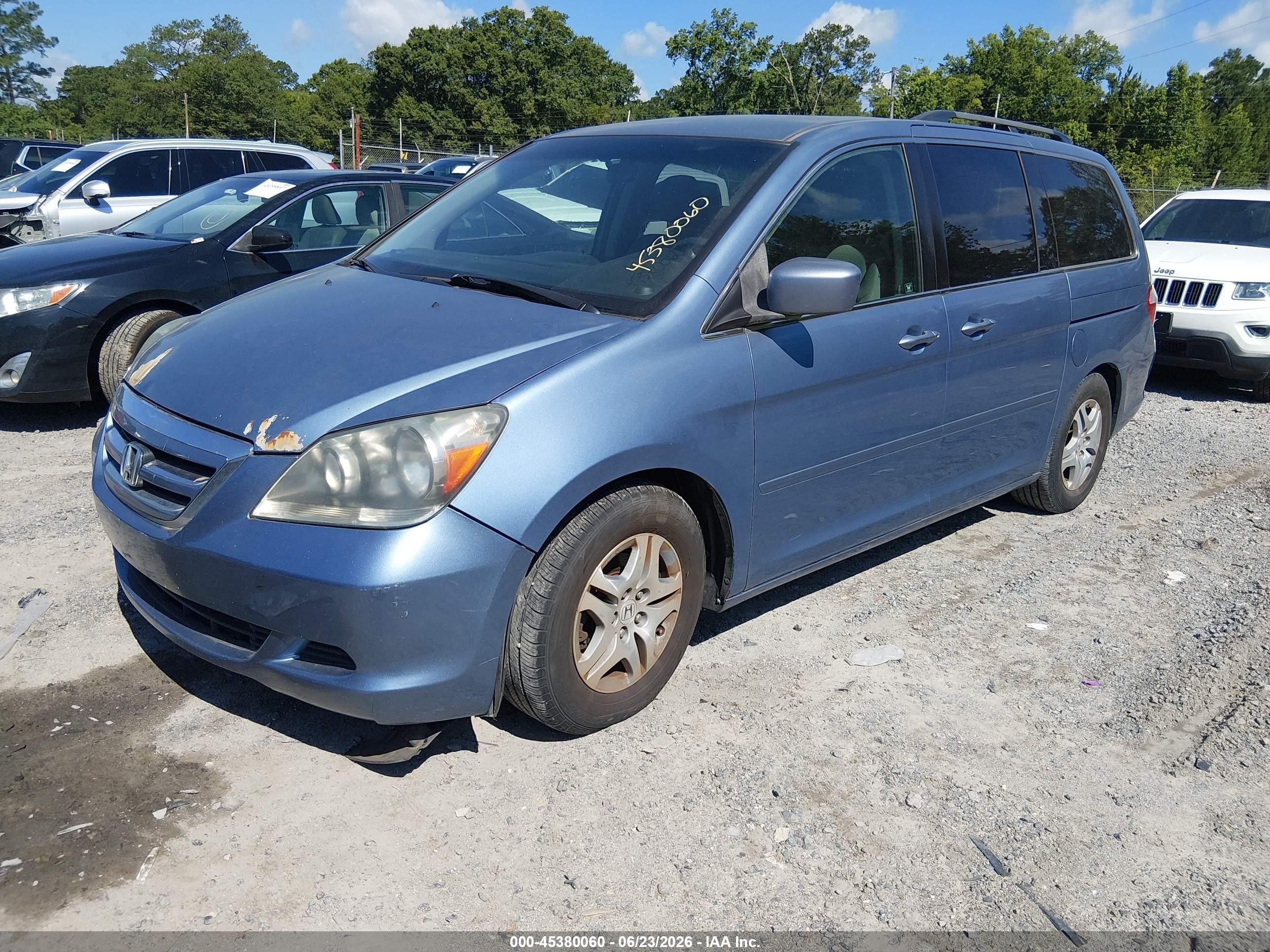 2007 Honda Odyssey Ex Blue vin: 5FNRL38417B032684