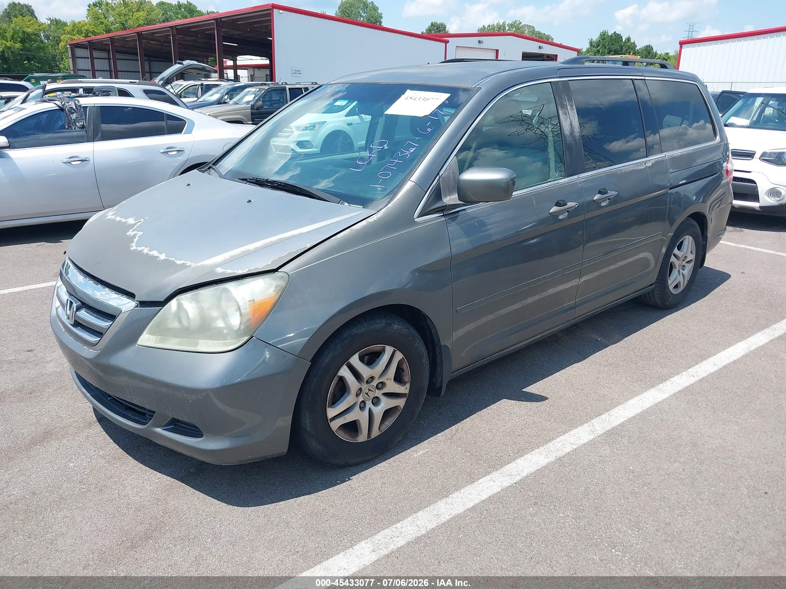 2007 Honda Odyssey Ex Gray vin: 5FNRL38417B074367