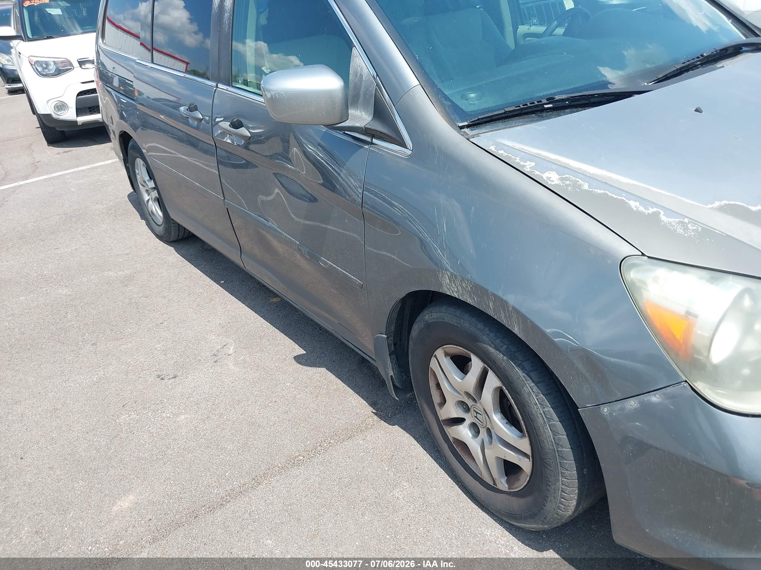 2007 Honda Odyssey Ex Gray vin: 5FNRL38417B074367