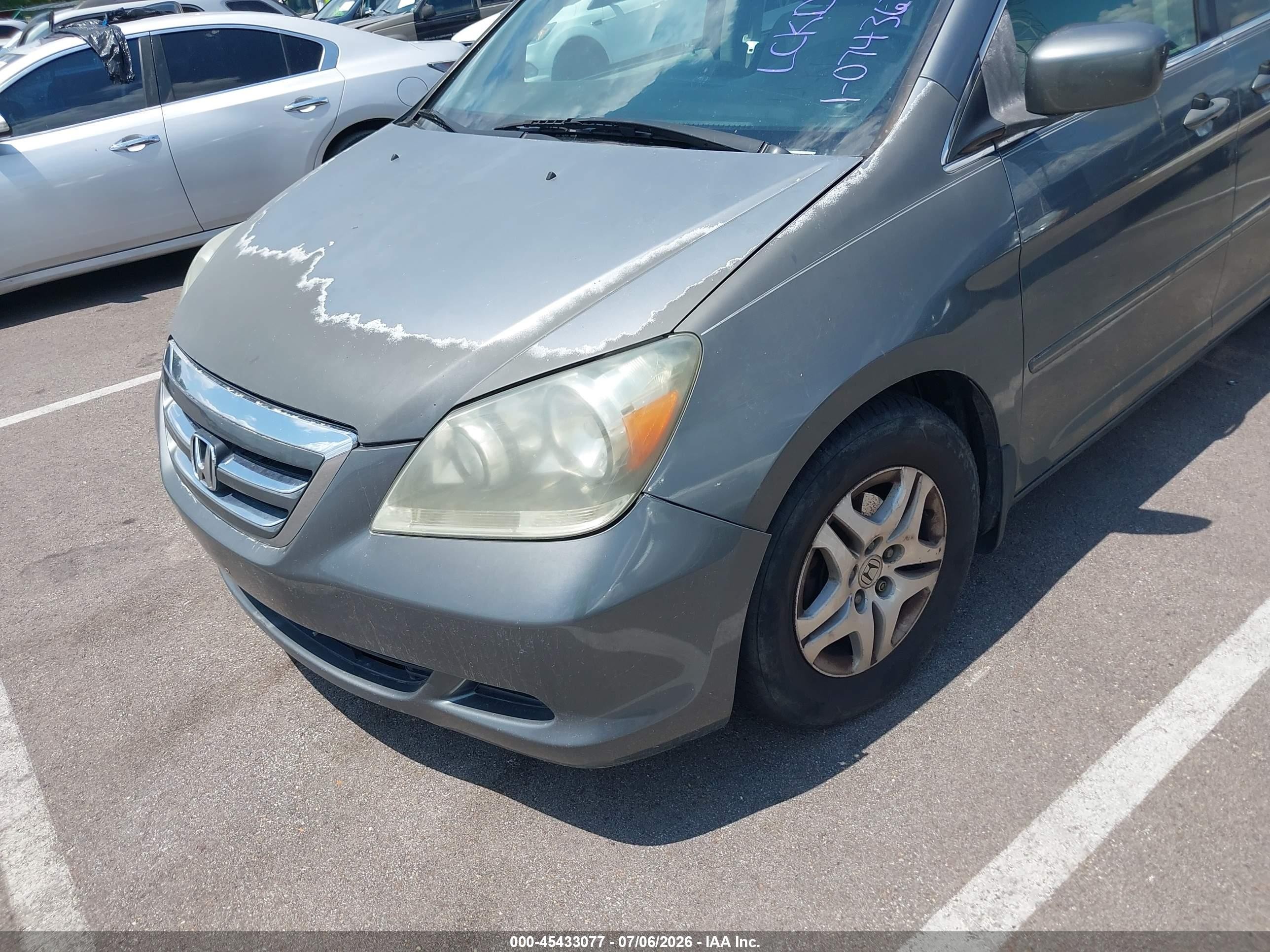 2007 Honda Odyssey Ex Gray vin: 5FNRL38417B074367