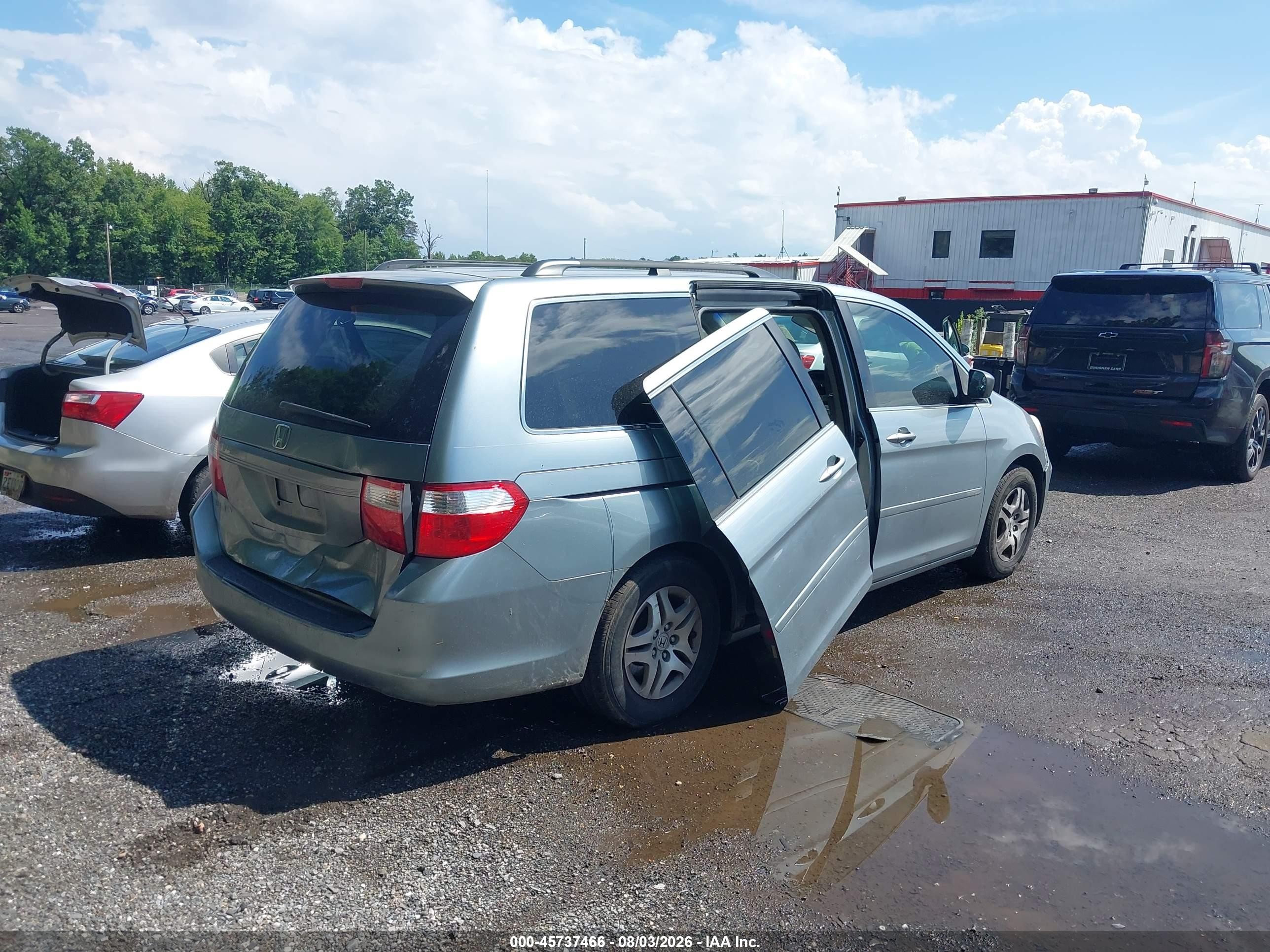 2007 Honda Odyssey Ex Blue vin: 5FNRL38417B078211