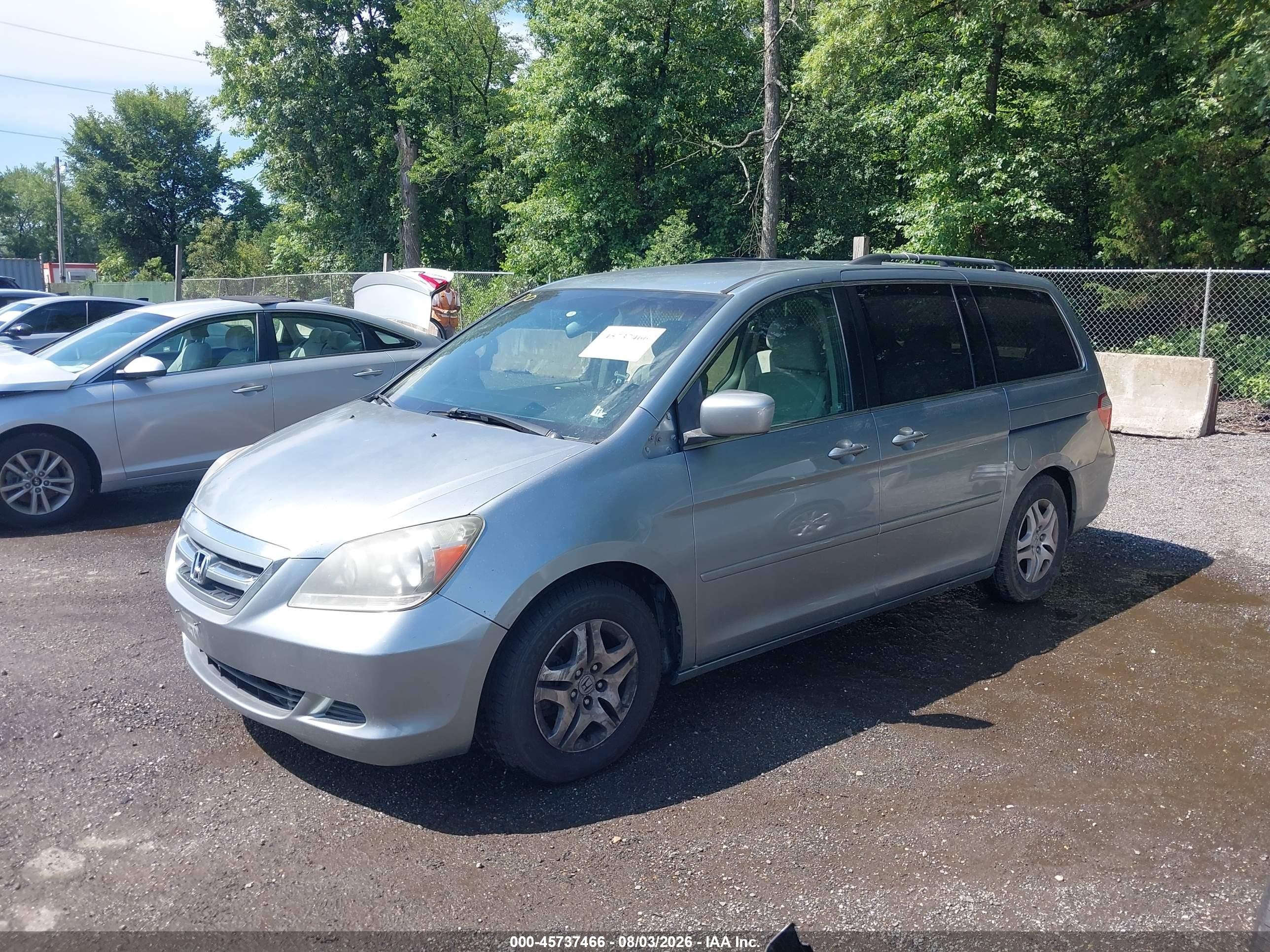 2007 Honda Odyssey Ex Blue vin: 5FNRL38417B078211