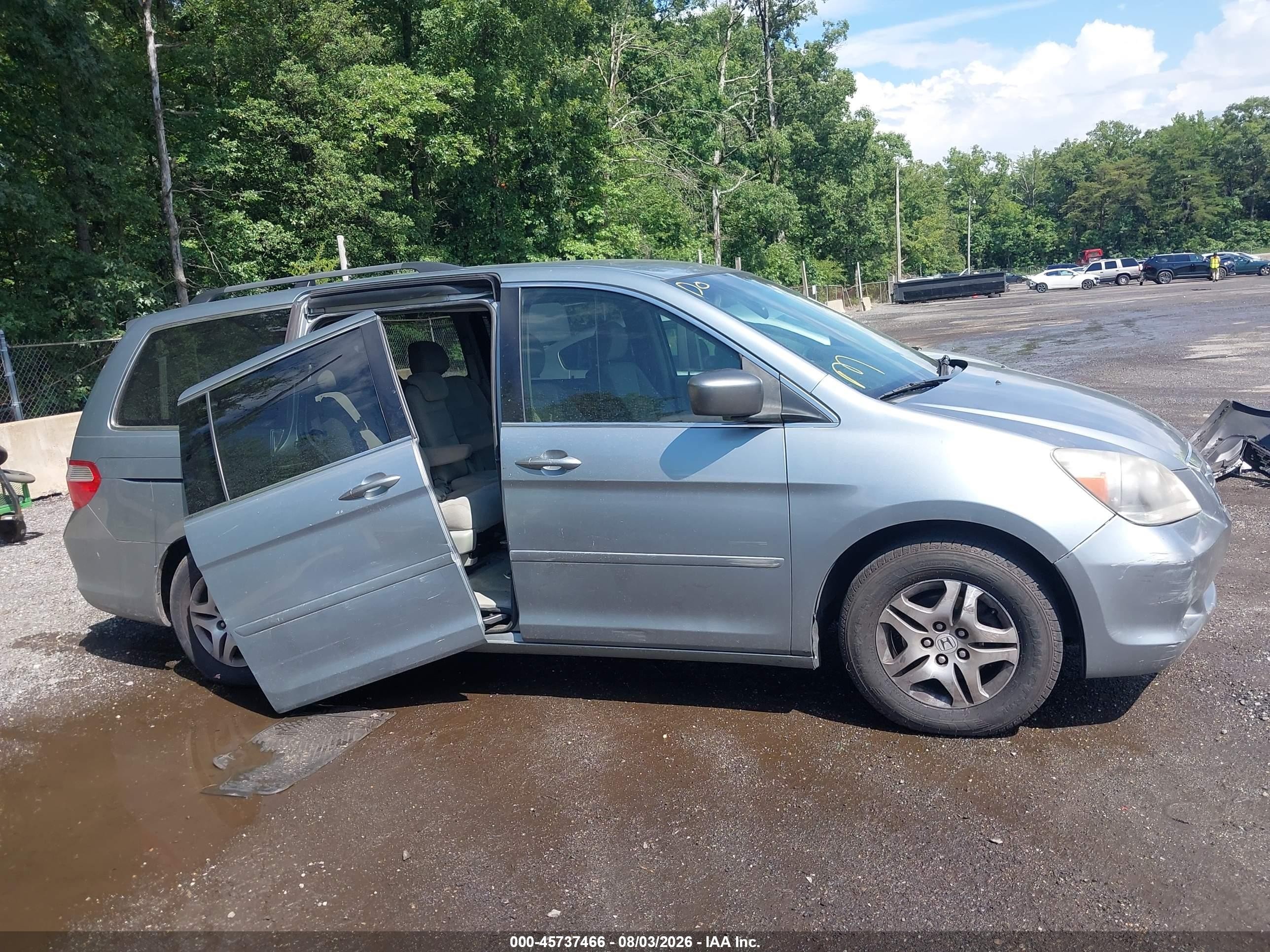2007 Honda Odyssey Ex Blue vin: 5FNRL38417B078211