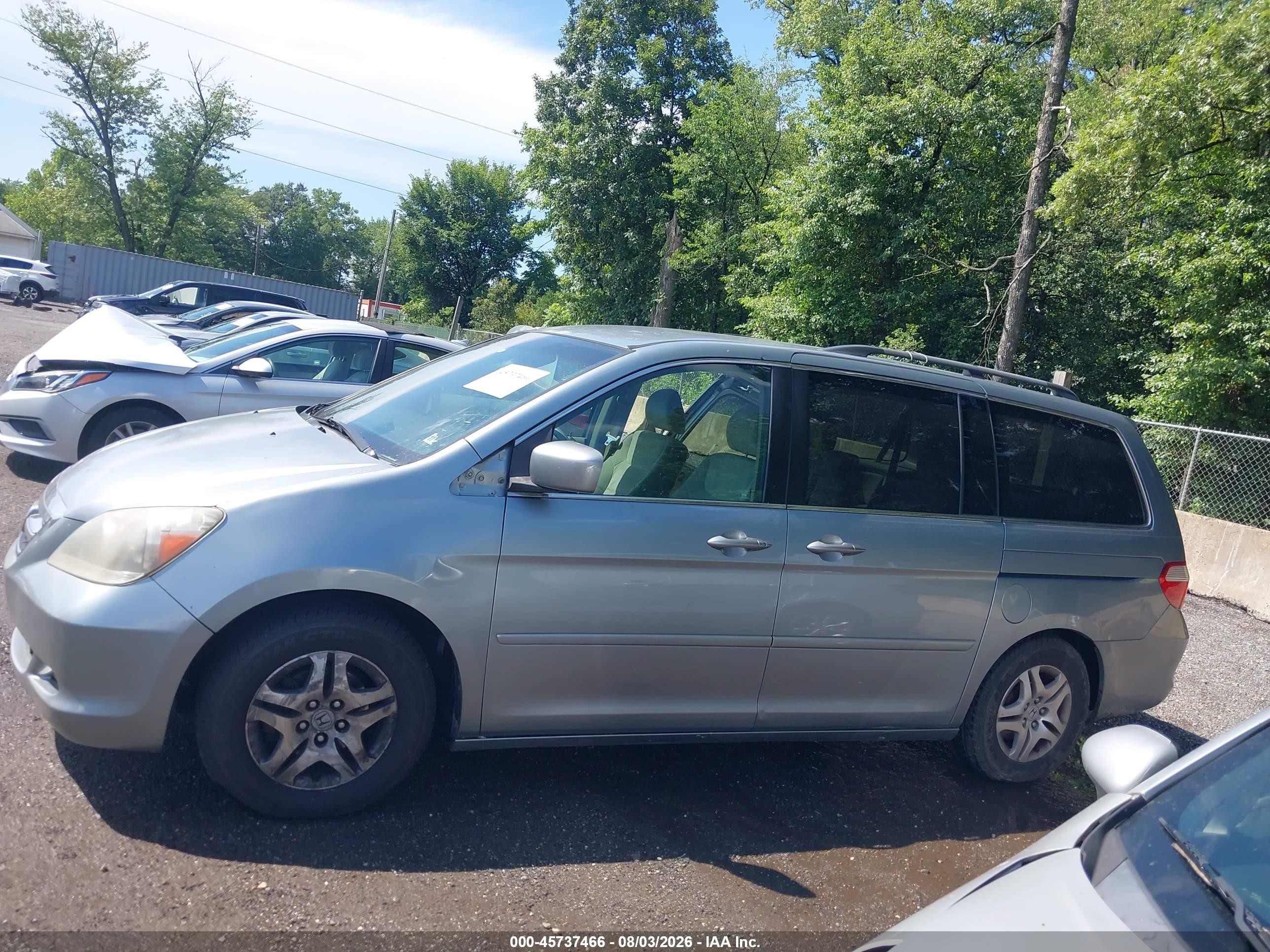 2007 Honda Odyssey Ex Blue vin: 5FNRL38417B078211