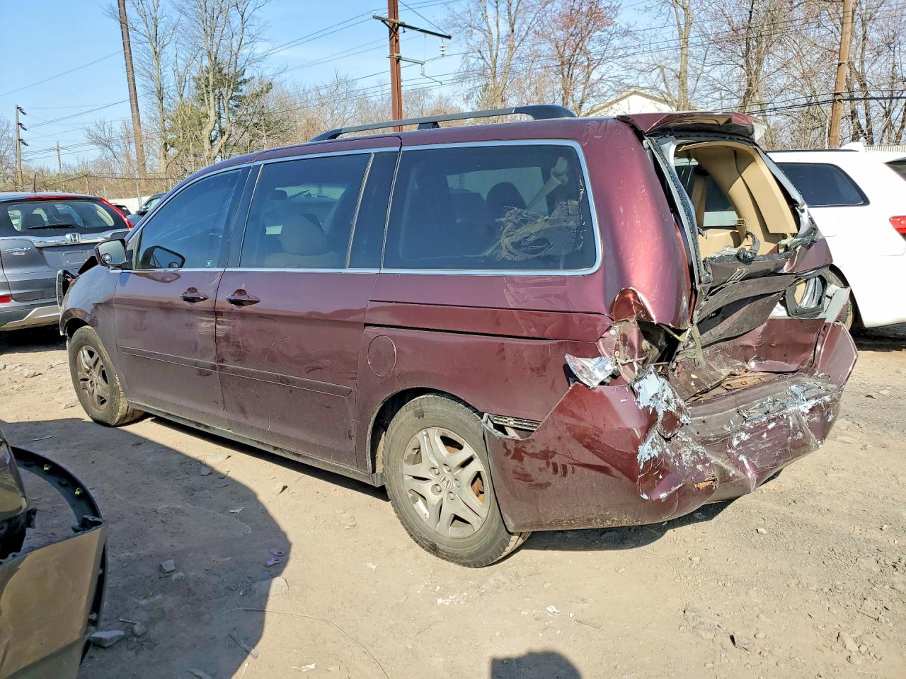 2007 Honda Odyssey Ex Burgundy vin: 5FNRL38417B430428