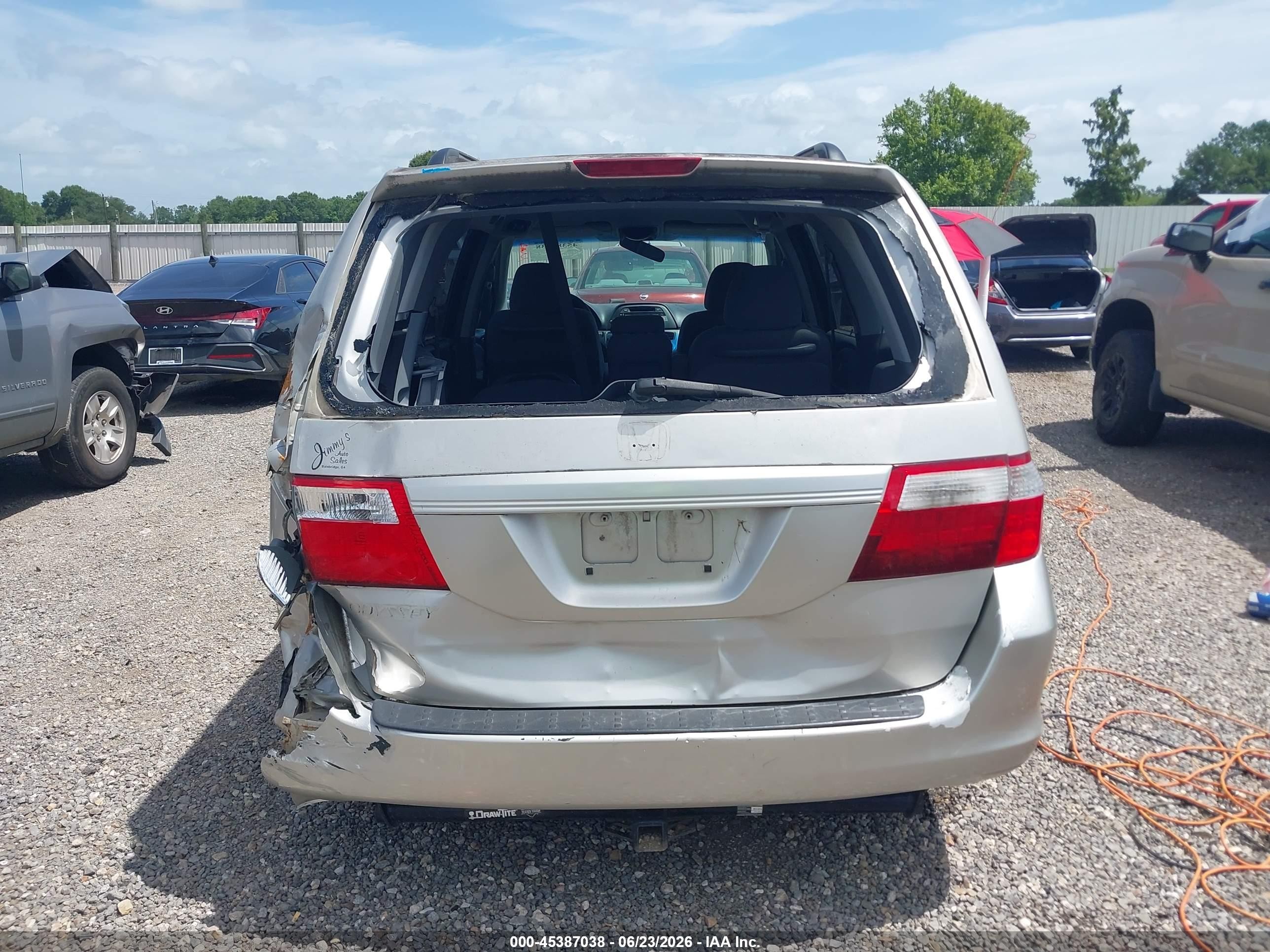 2006 Honda Odyssey Ex Серебряный vin: 5FNRL38426B407495