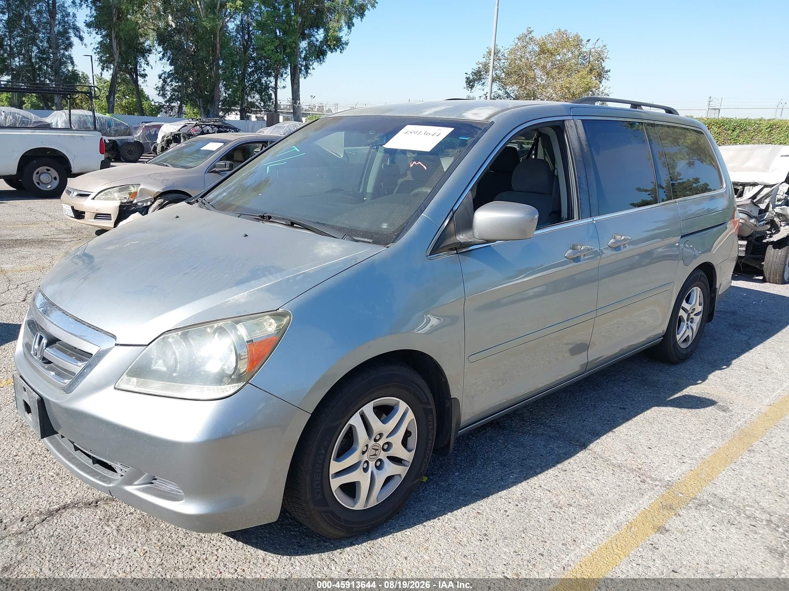 2007 Honda Odyssey Ex Gray vin: 5FNRL38427B092604