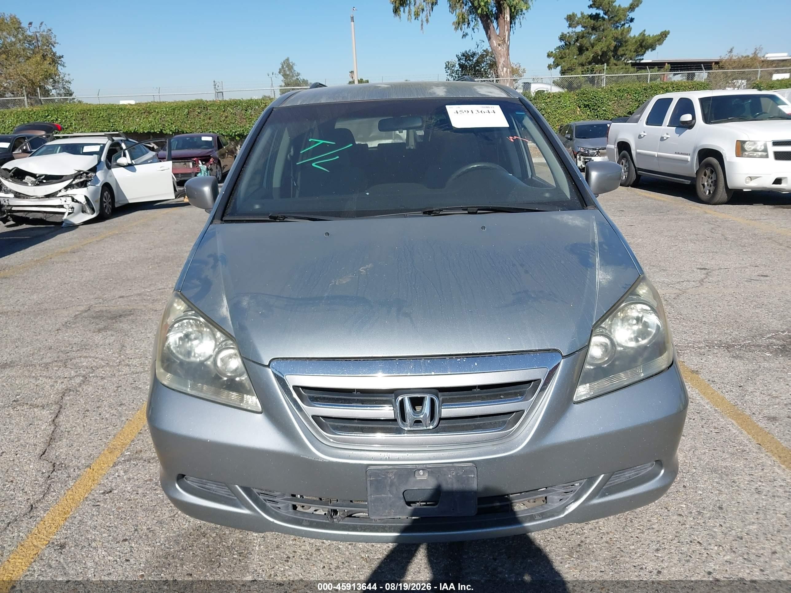 2007 Honda Odyssey Ex Gray vin: 5FNRL38427B092604
