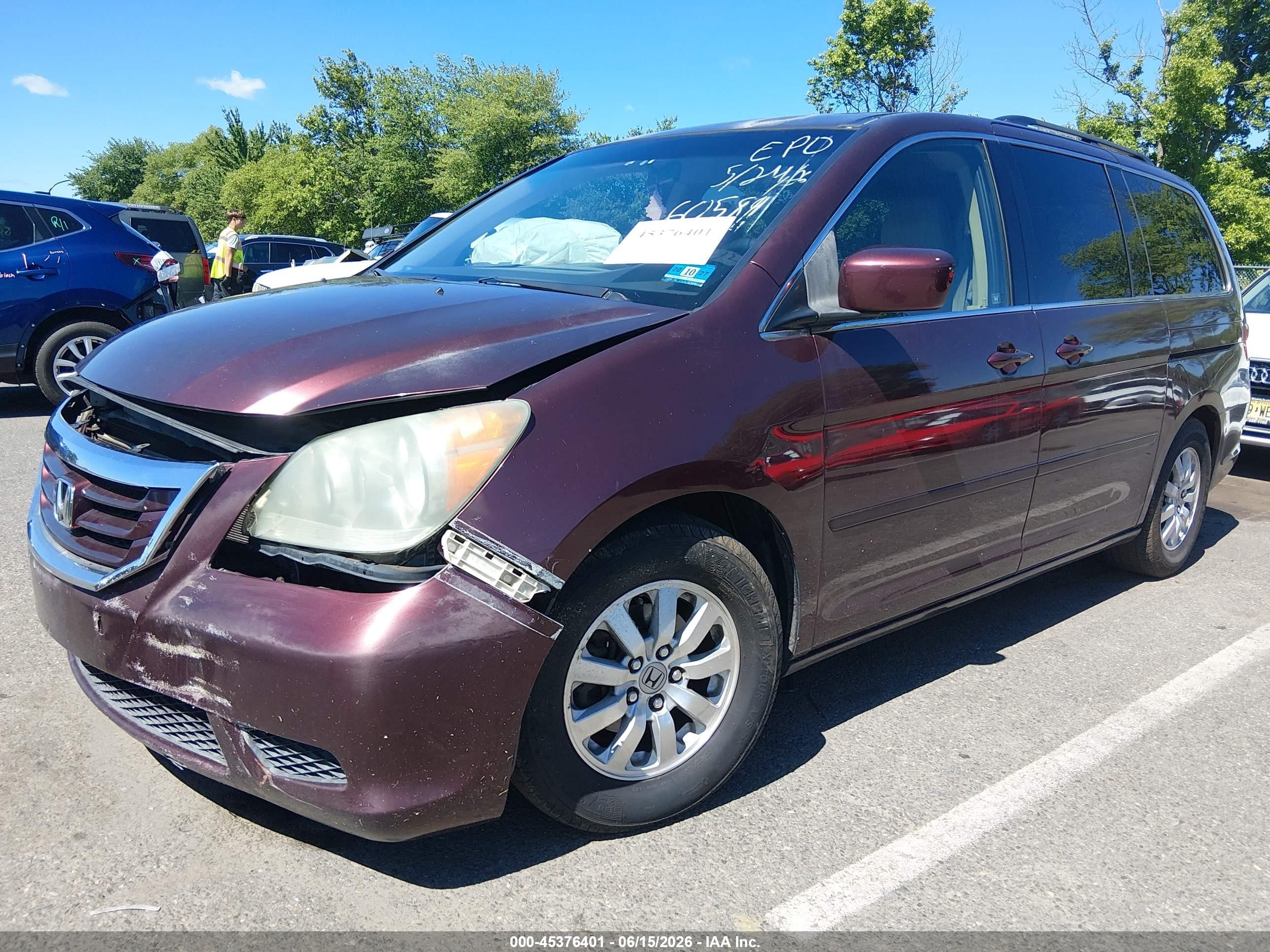 2008 Honda Odyssey Ex Red vin: 5FNRL38428B060589