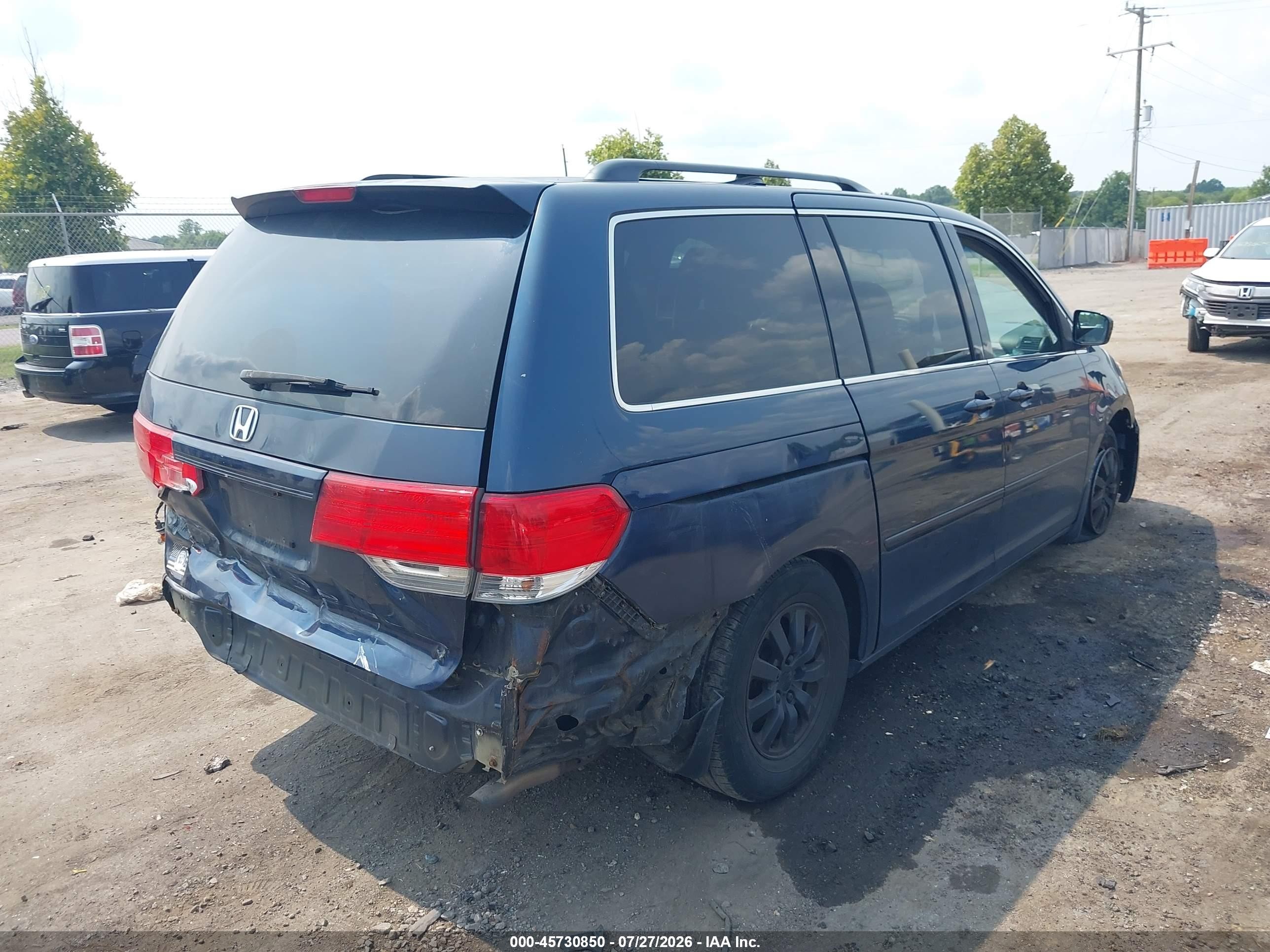 2009 Honda Odyssey Ex Blue vin: 5FNRL38429B412393