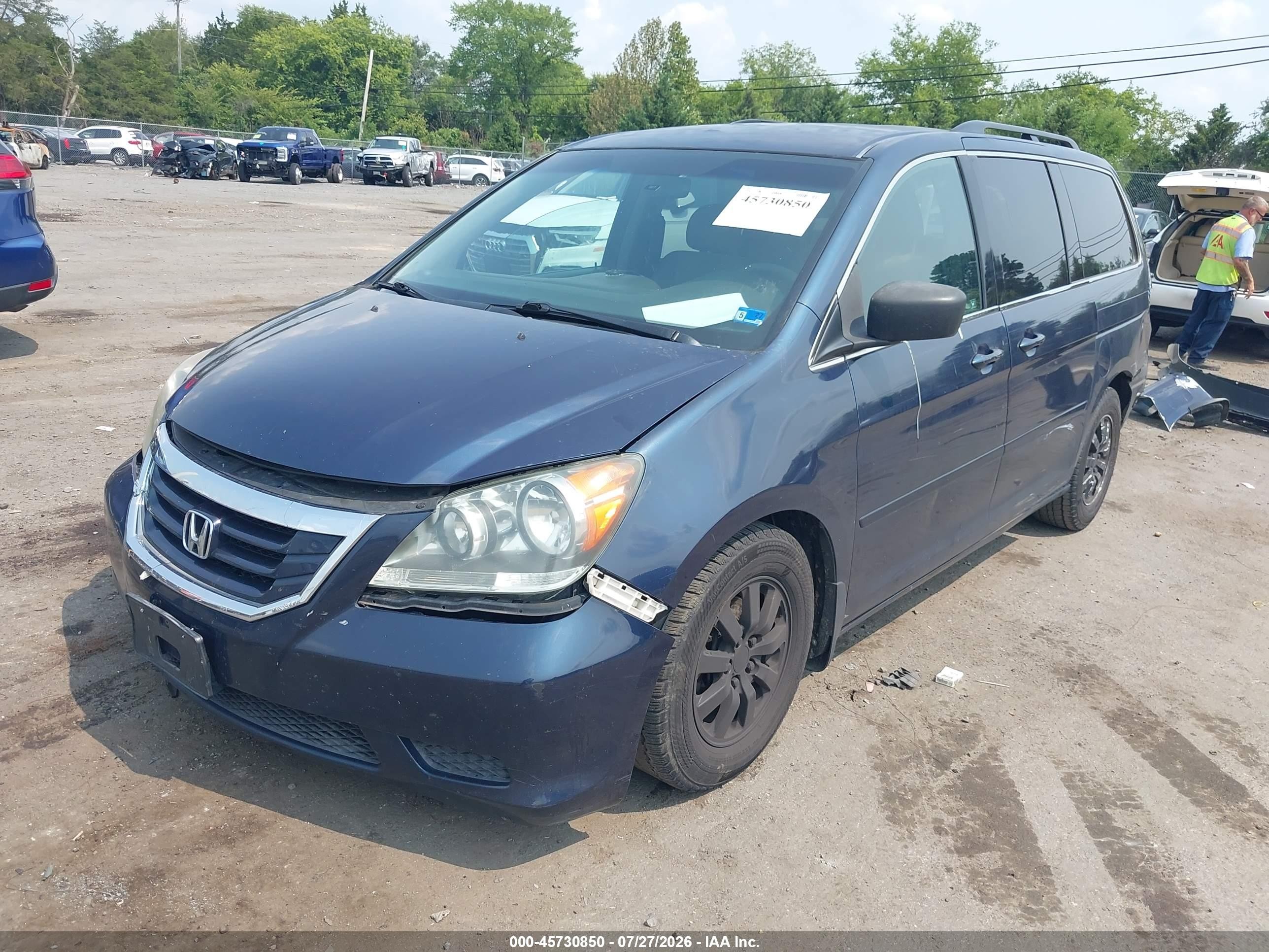 2009 Honda Odyssey Ex Blue vin: 5FNRL38429B412393