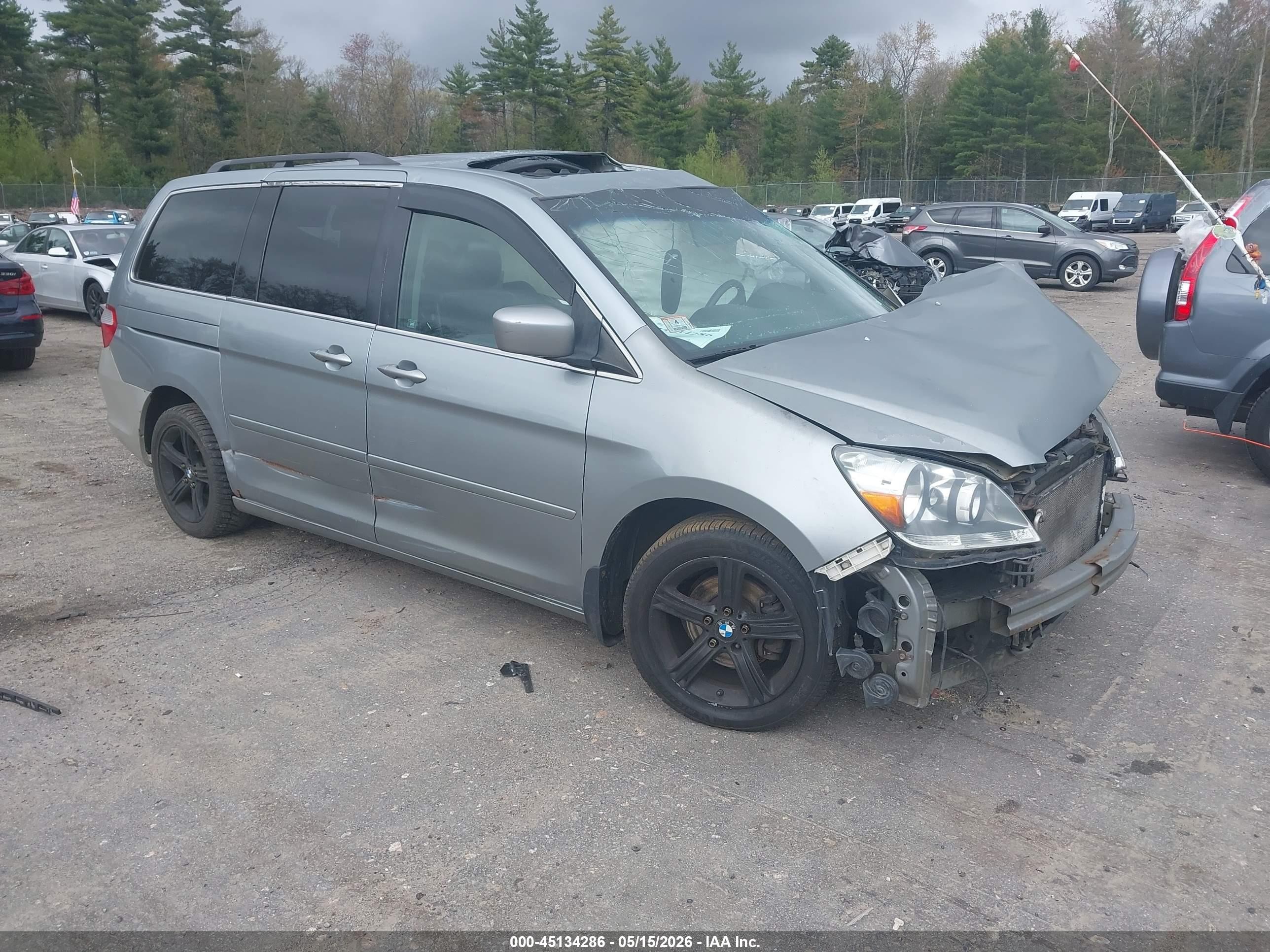 2005 Honda Odyssey Ex Gray vin: 5FNRL38435B005595