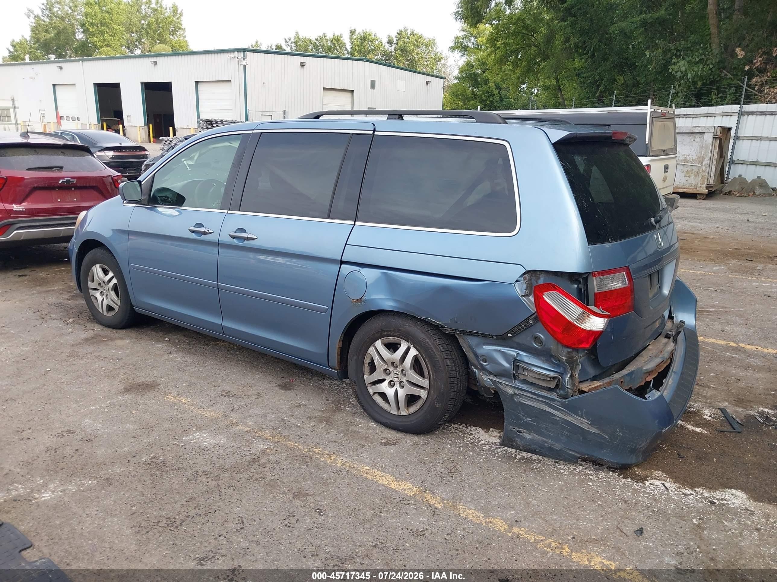 2005 Honda Odyssey Ex Light Blue vin: 5FNRL38435B097128