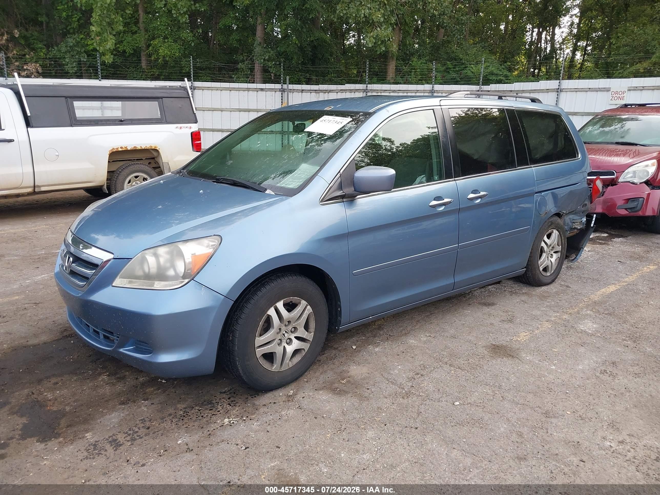 2005 Honda Odyssey Ex Light Blue vin: 5FNRL38435B097128