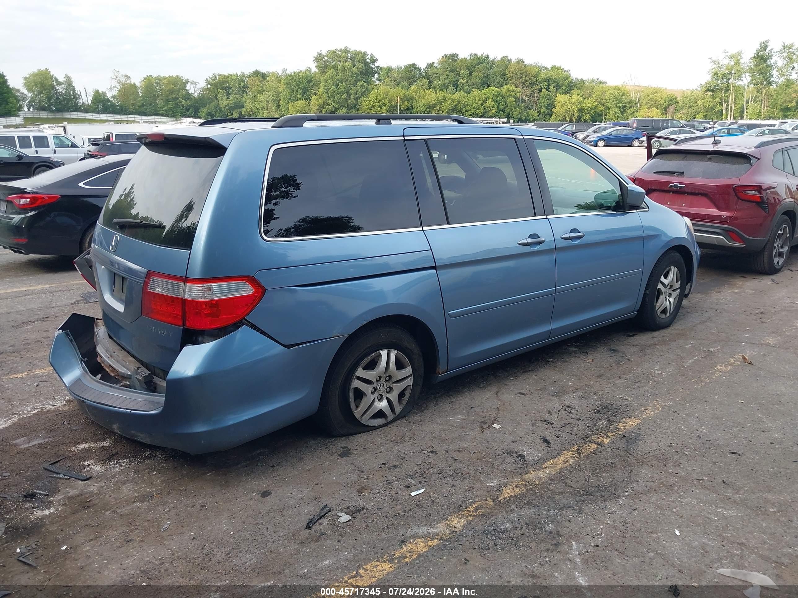 2005 Honda Odyssey Ex Light Blue vin: 5FNRL38435B097128
