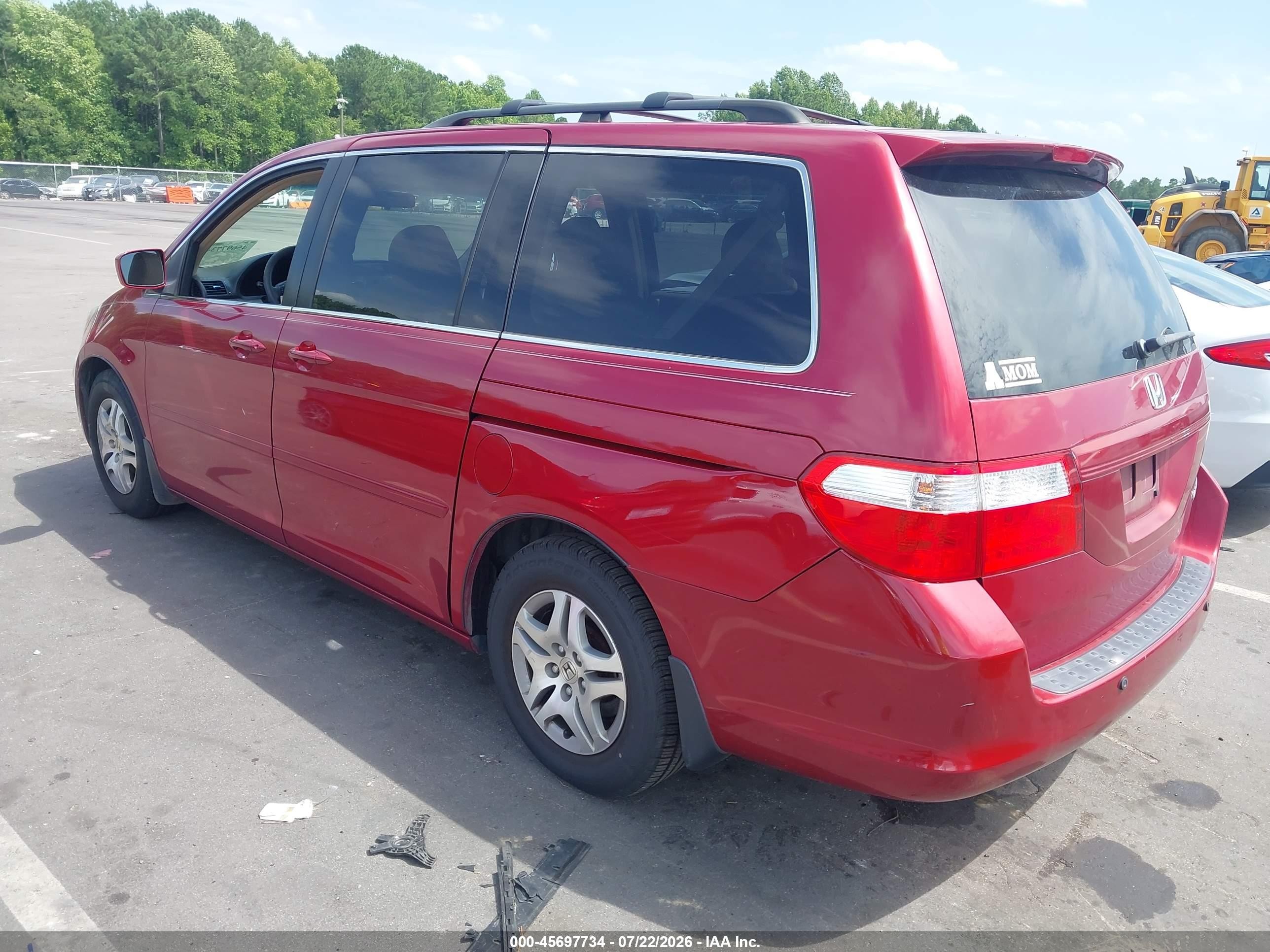 2005 Honda Odyssey Ex Red vin: 5FNRL38435B421176