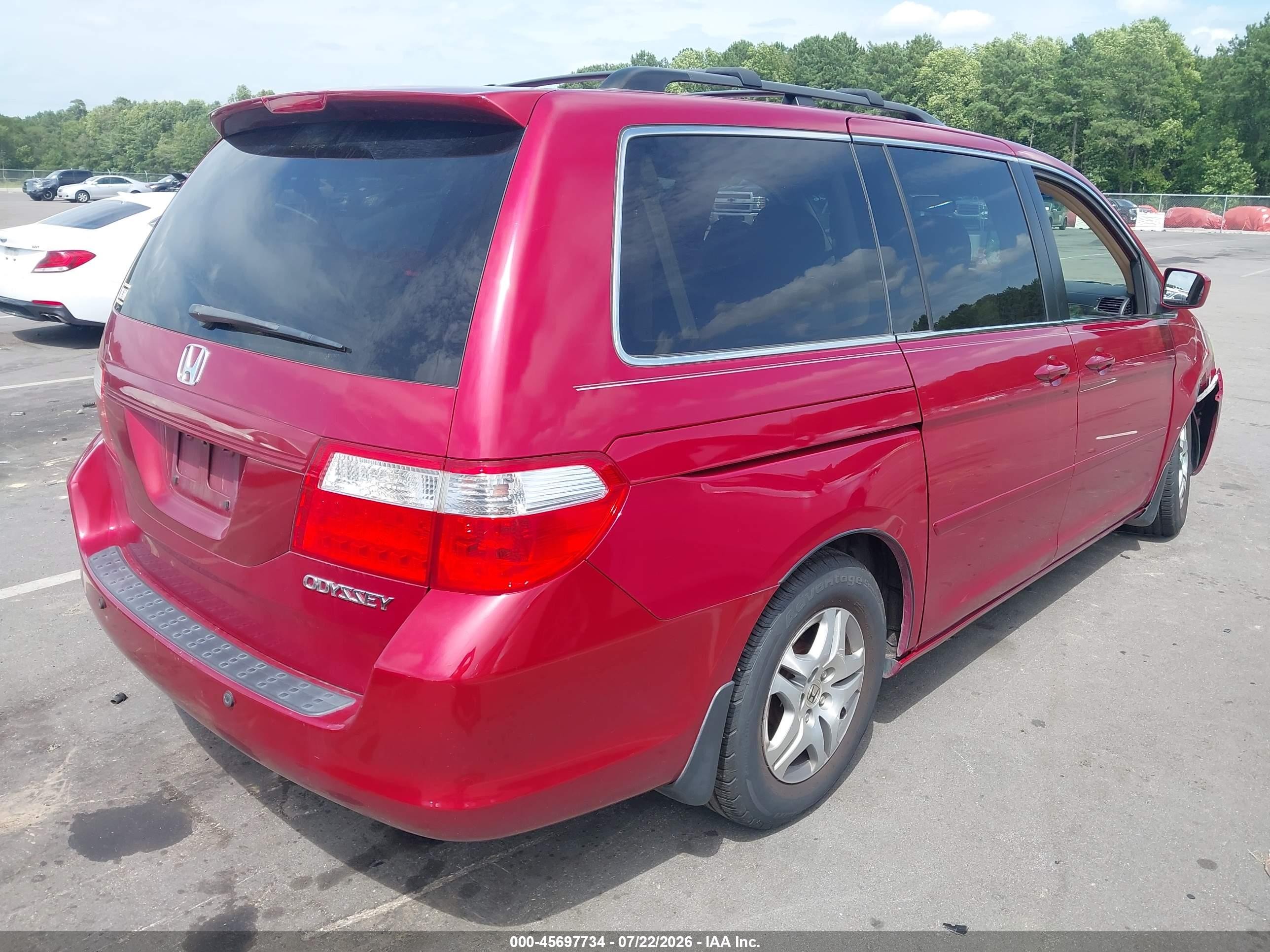 2005 Honda Odyssey Ex Red vin: 5FNRL38435B421176