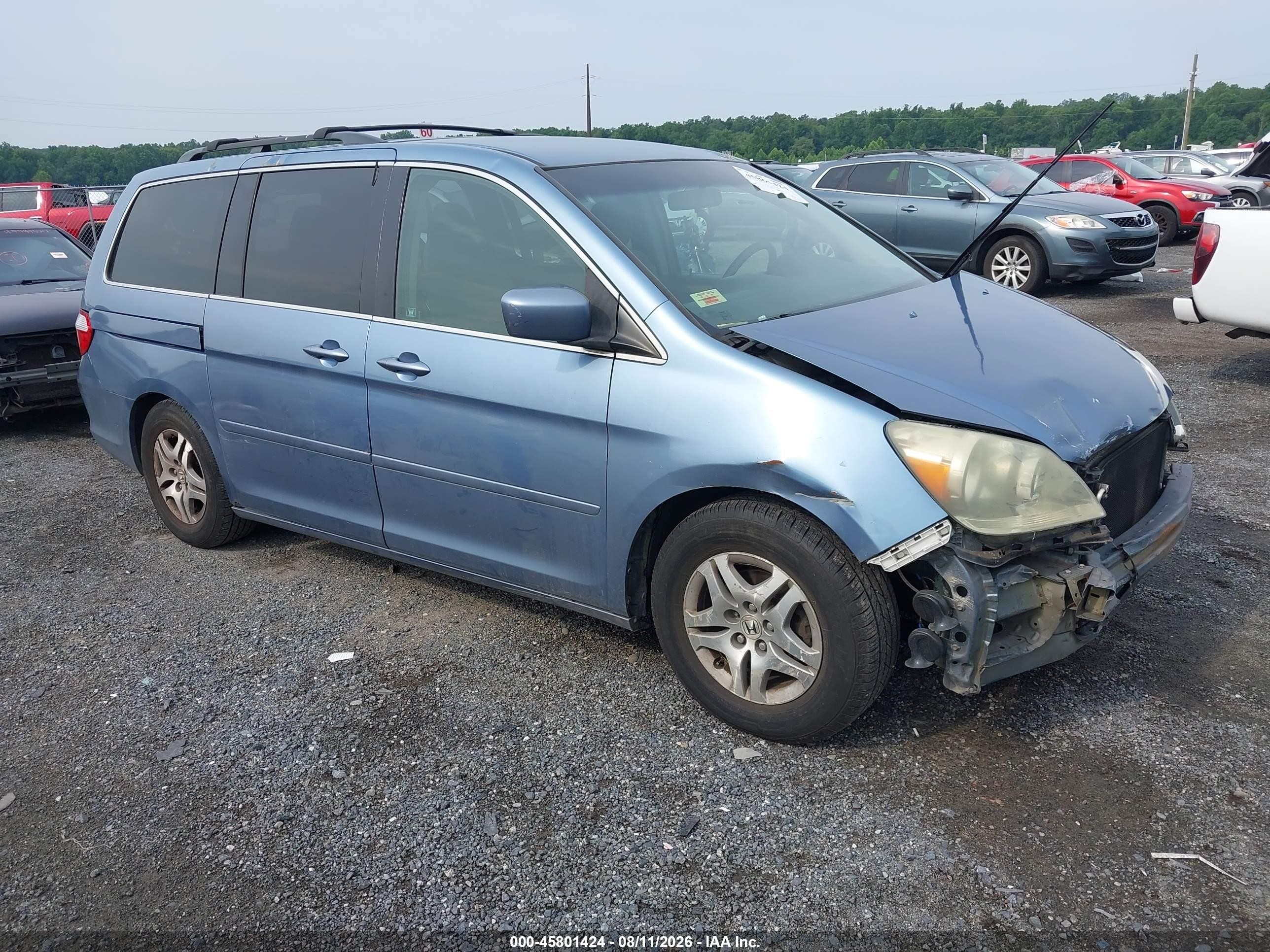2006 Honda Odyssey Ex Blue vin: 5FNRL38436B060226