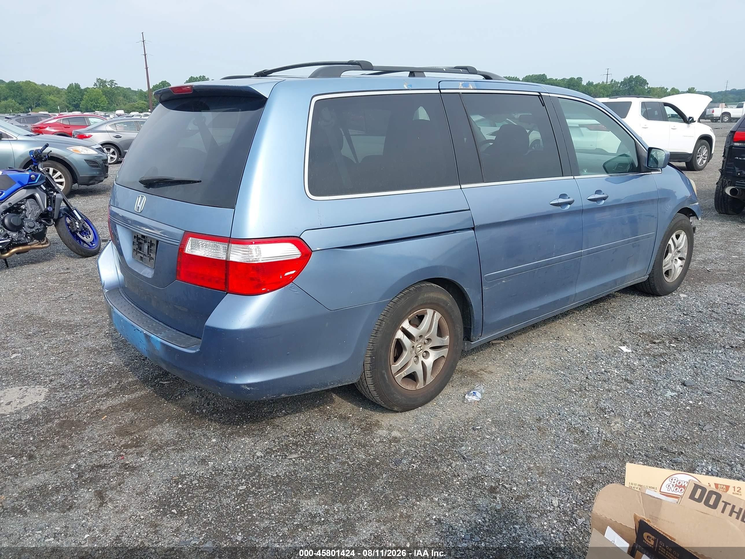 2006 Honda Odyssey Ex Blue vin: 5FNRL38436B060226