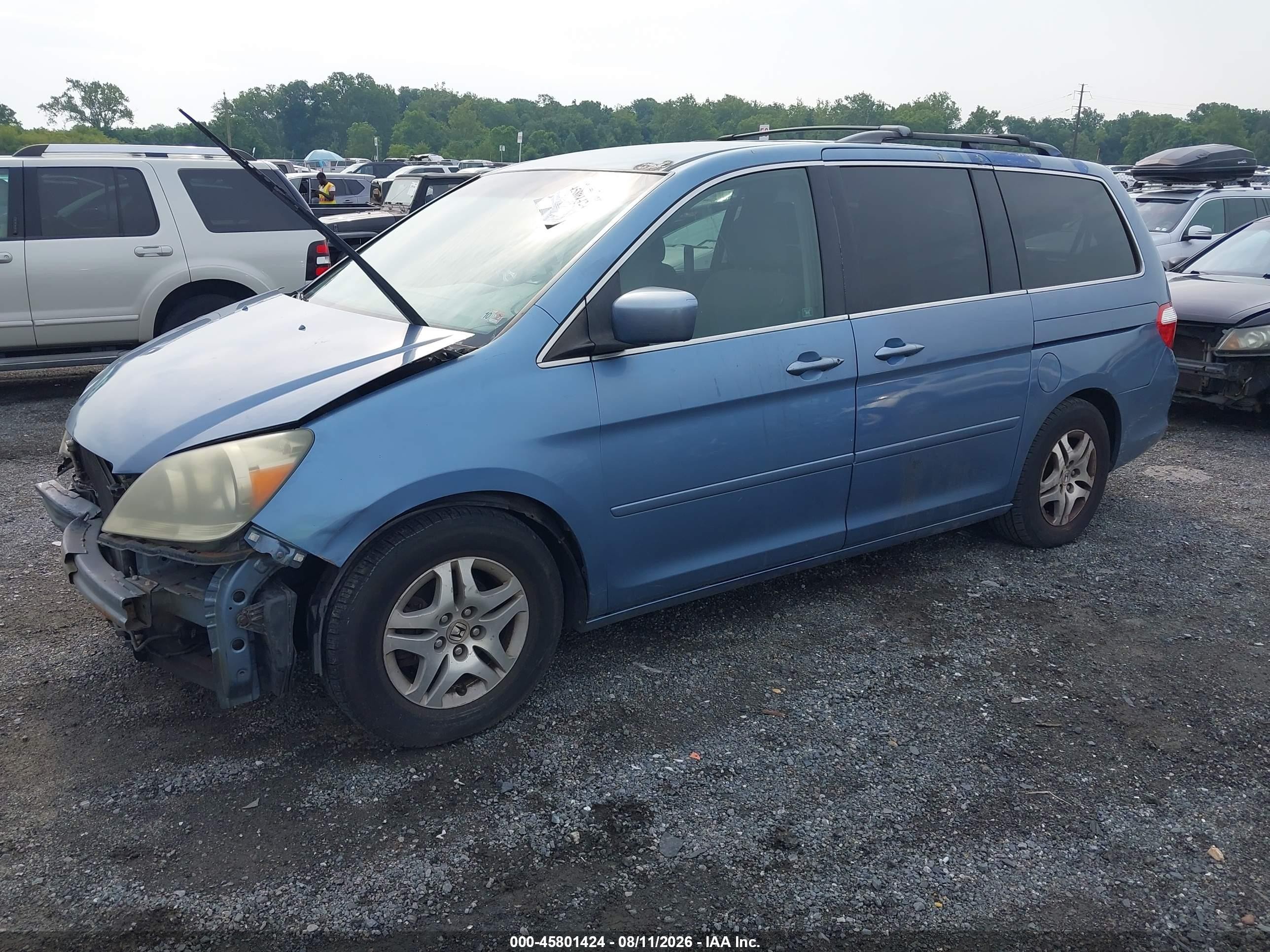 2006 Honda Odyssey Ex Blue vin: 5FNRL38436B060226