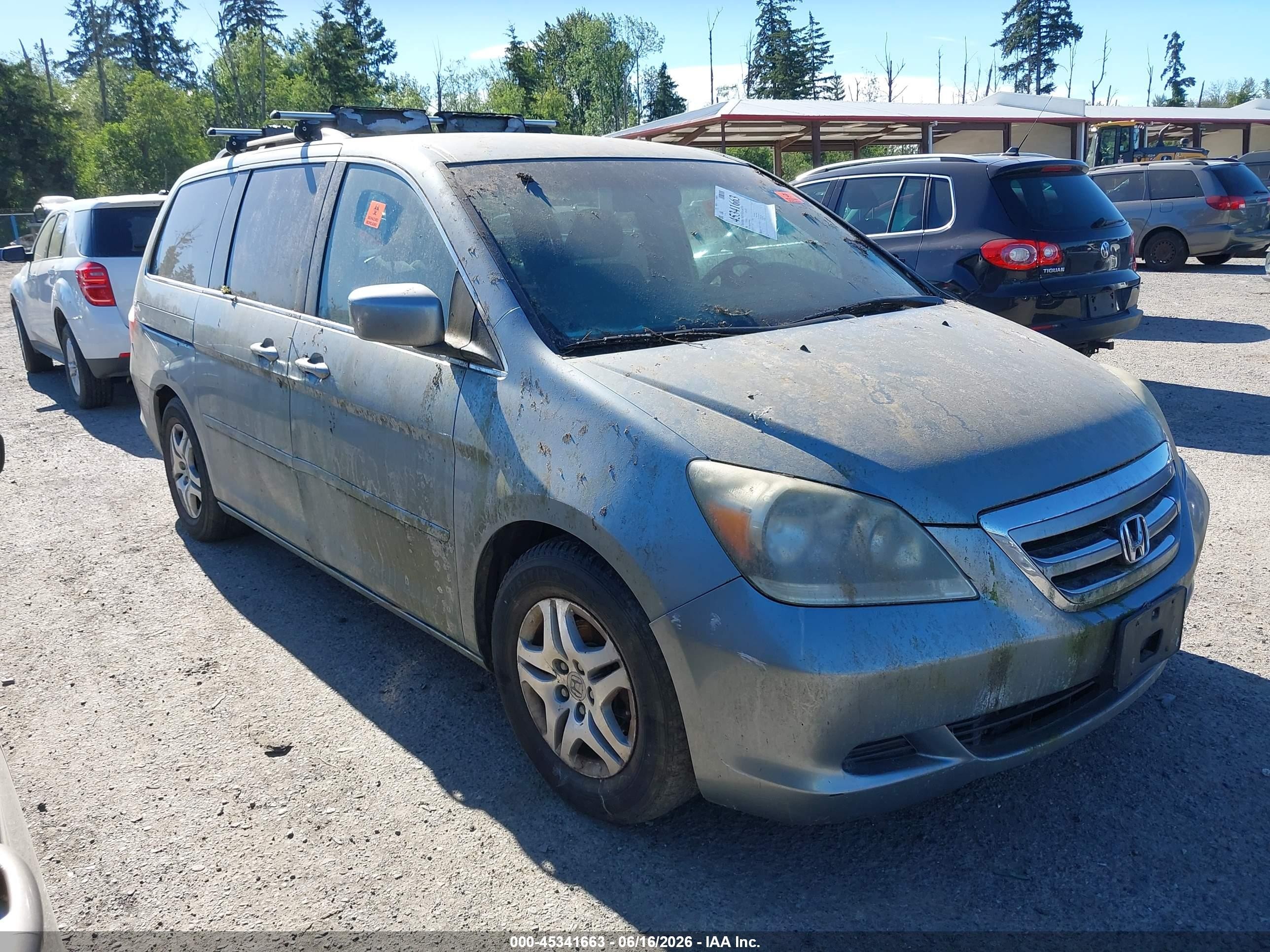 2007 Honda Odyssey Ex Silver vin: 5FNRL38437B000898