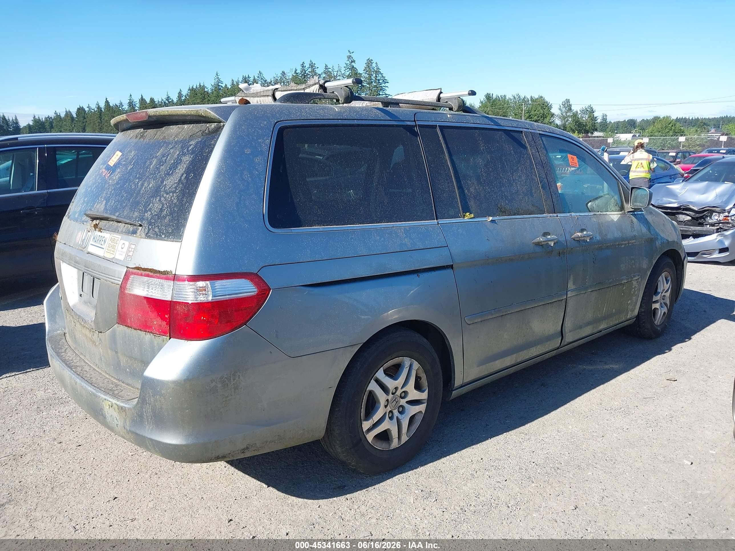 2007 Honda Odyssey Ex Silver vin: 5FNRL38437B000898