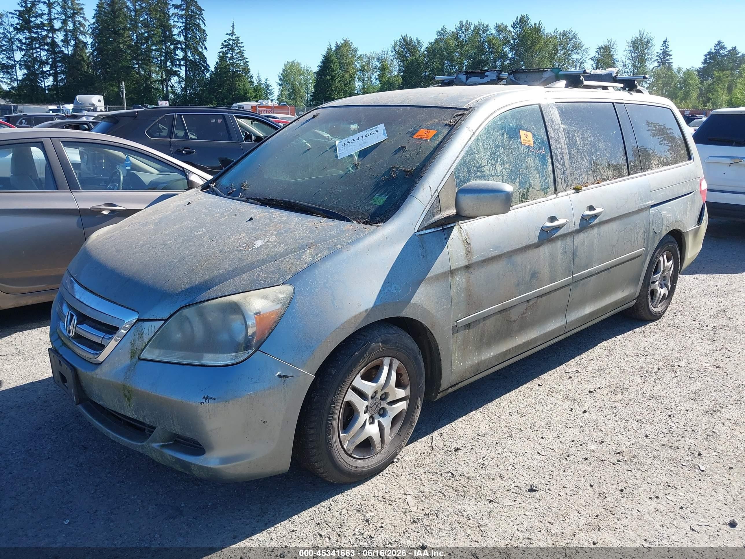2007 Honda Odyssey Ex Silver vin: 5FNRL38437B000898