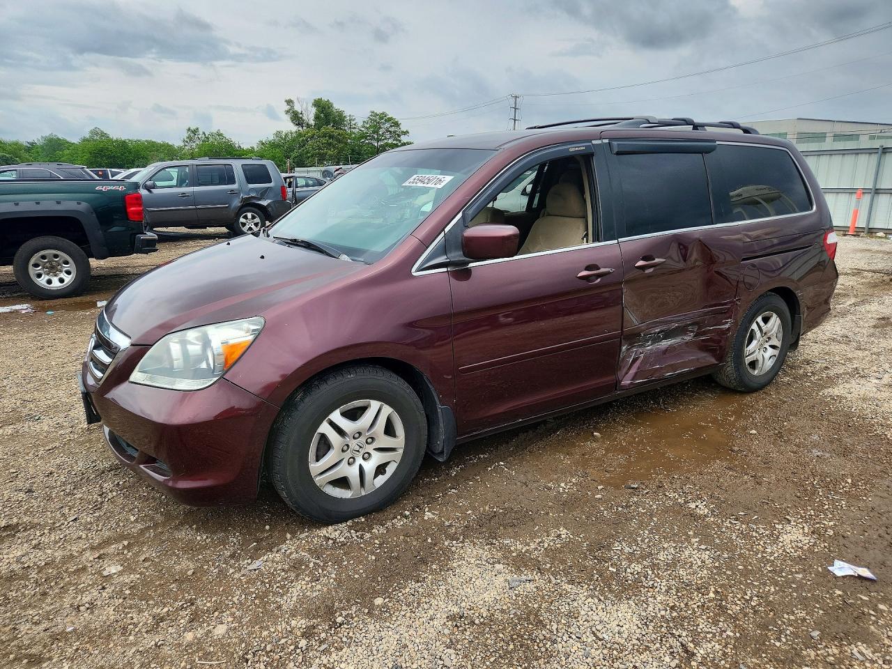2007 Honda Odyssey Ex Burgundy vin: 5FNRL38437B074144