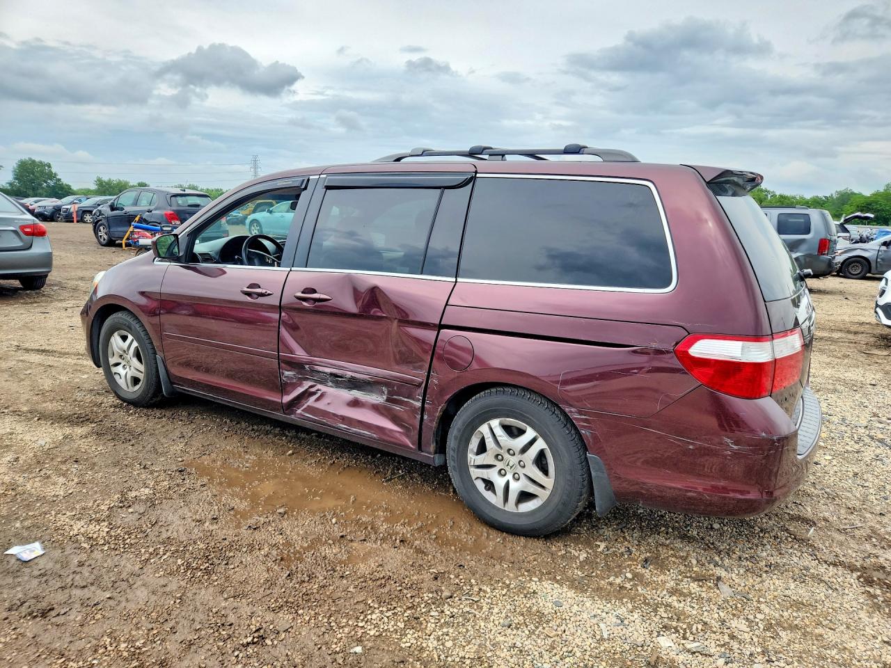 2007 Honda Odyssey Ex Burgundy vin: 5FNRL38437B074144