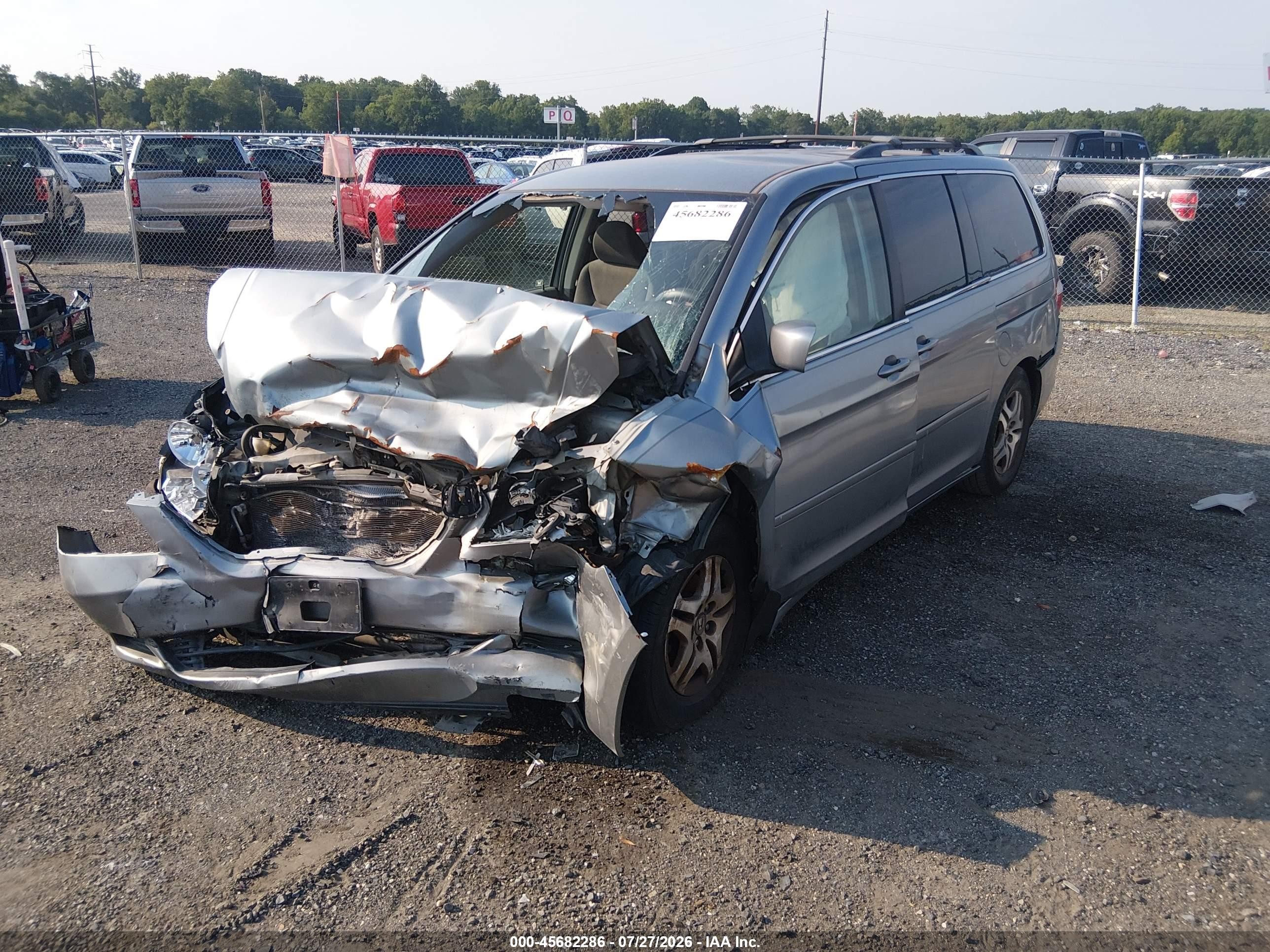 2005 Honda Odyssey Ex Blue vin: 5FNRL38445B046687