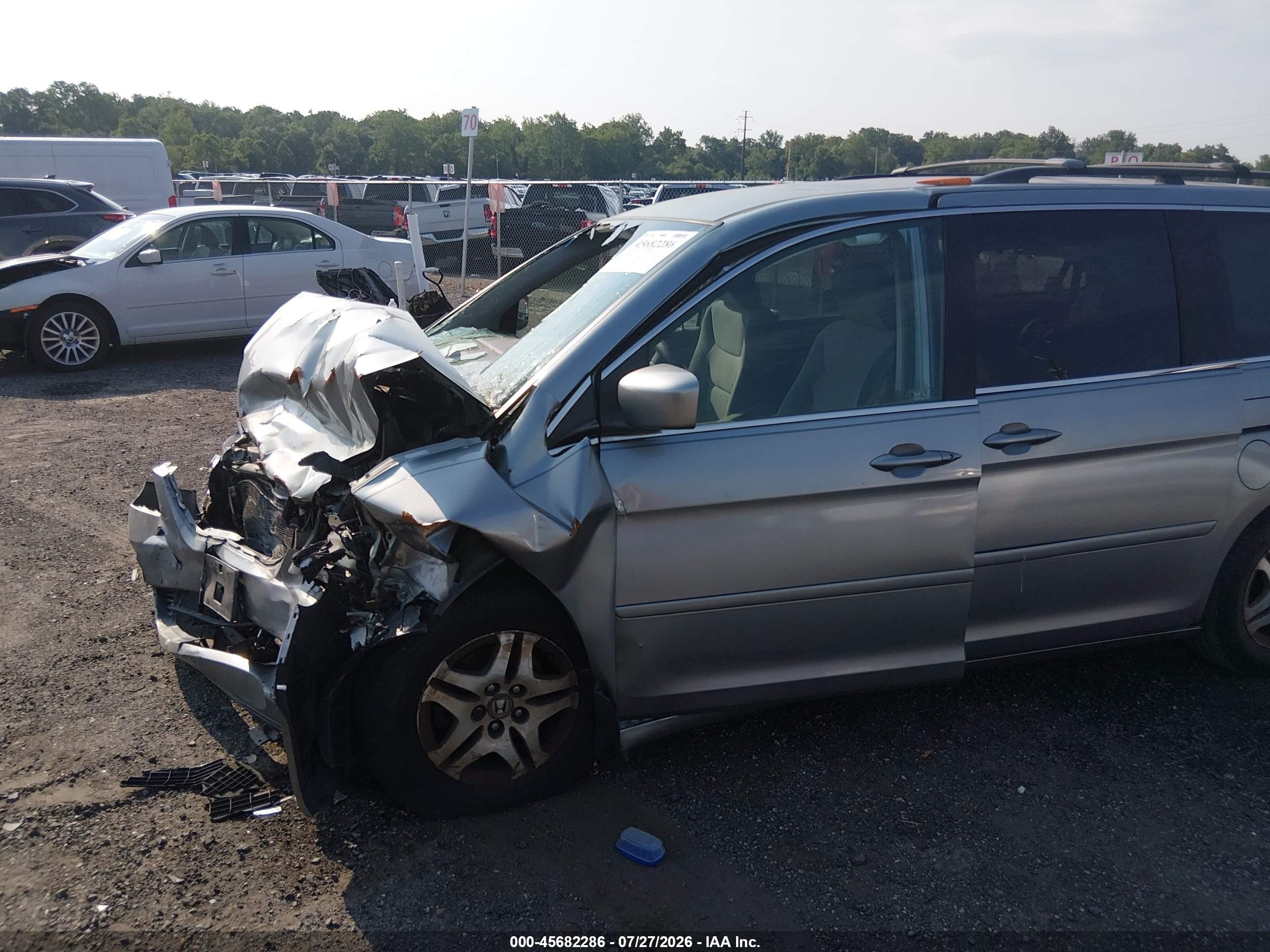 2005 Honda Odyssey Ex Blue vin: 5FNRL38445B046687