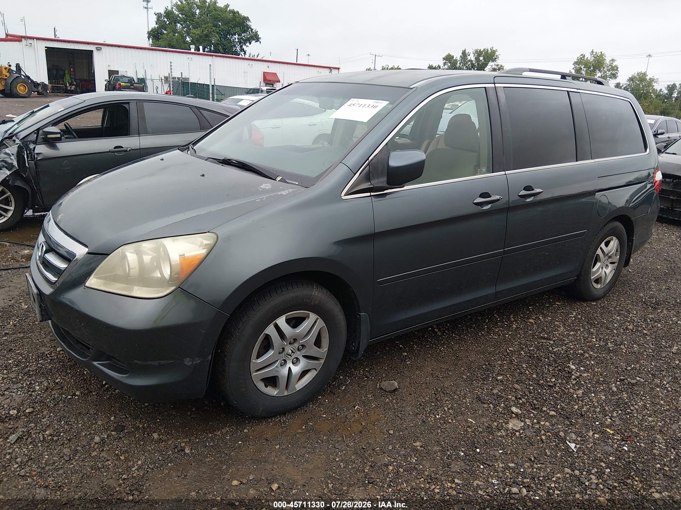 2005 Honda Odyssey Ex Gray vin: 5FNRL38445B116446