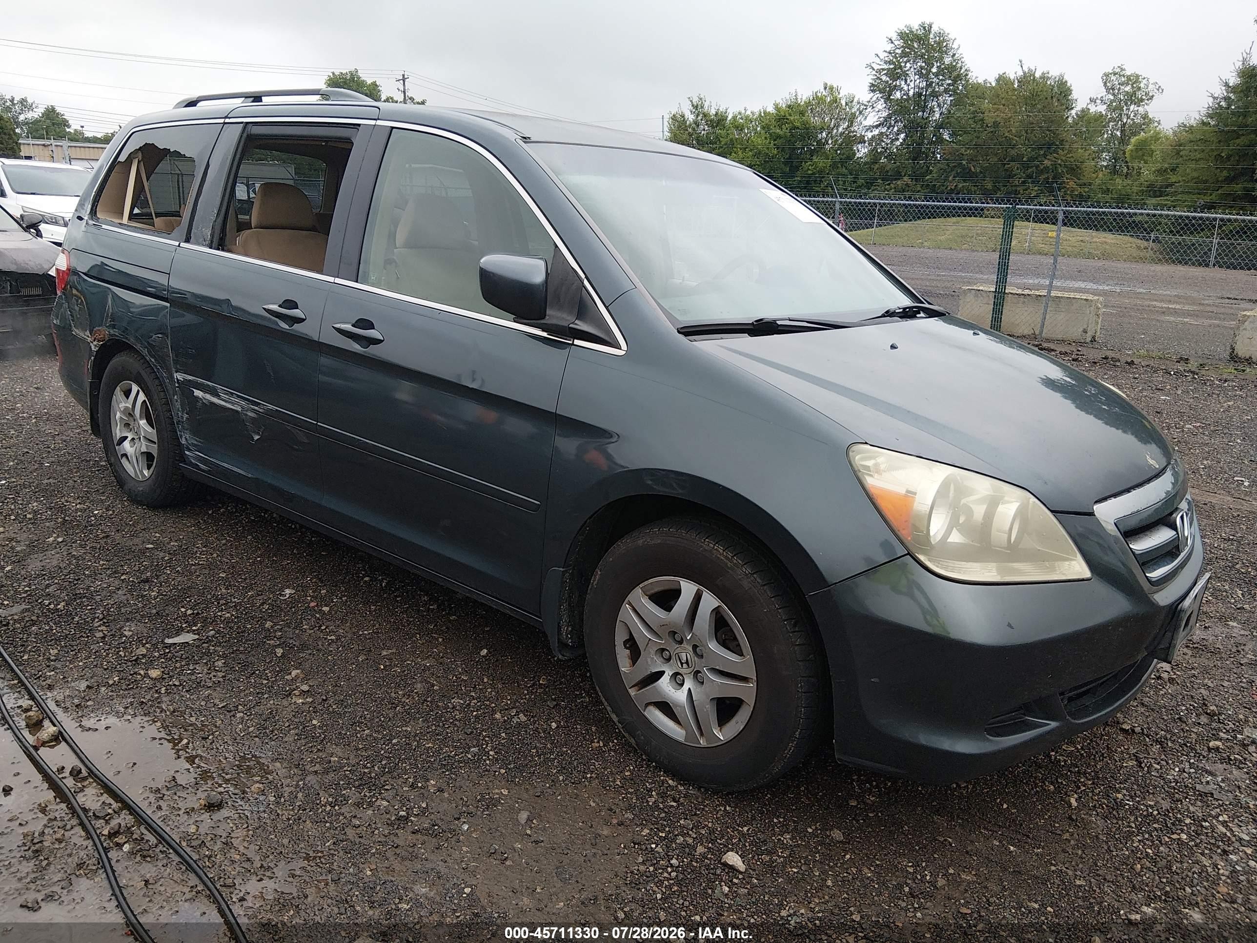 2005 Honda Odyssey Ex Gray vin: 5FNRL38445B116446