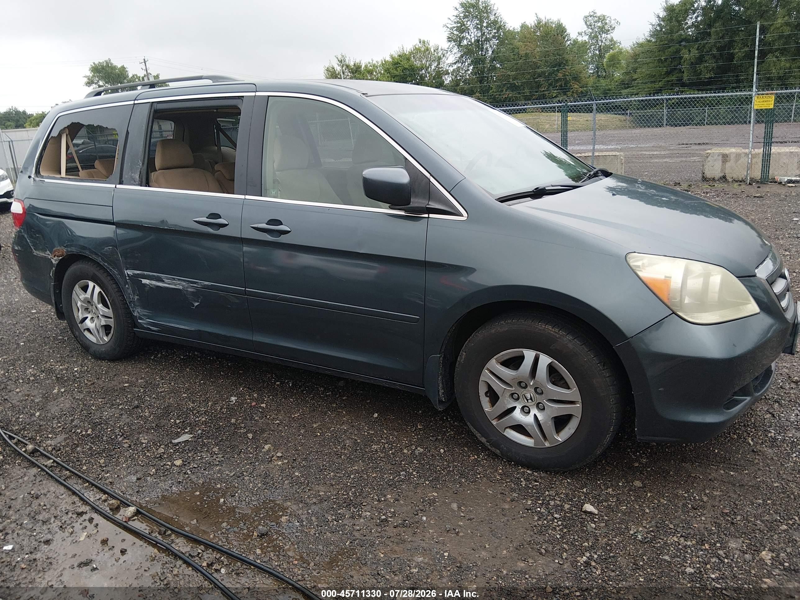 2005 Honda Odyssey Ex Gray vin: 5FNRL38445B116446