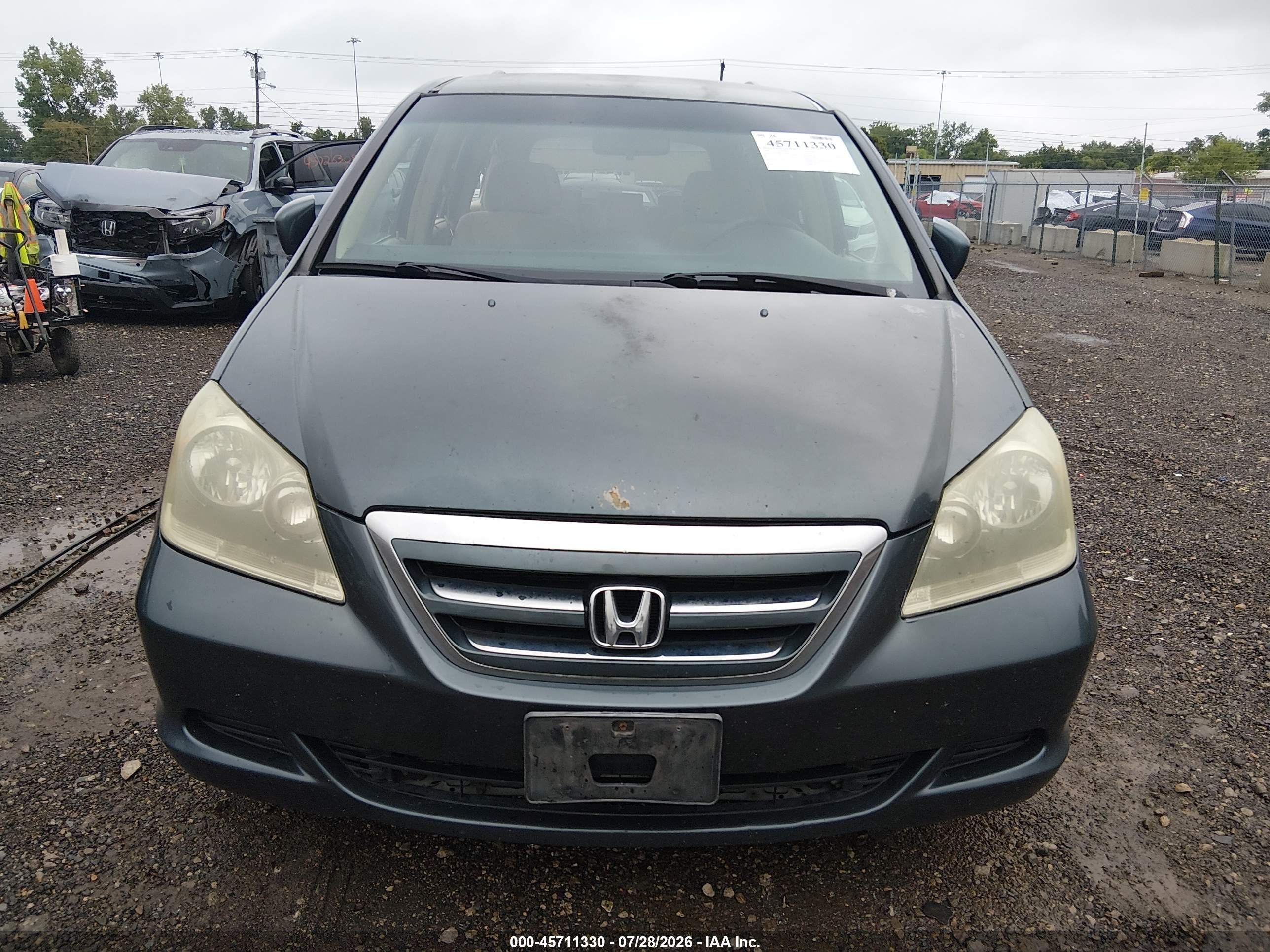 2005 Honda Odyssey Ex Gray vin: 5FNRL38445B116446