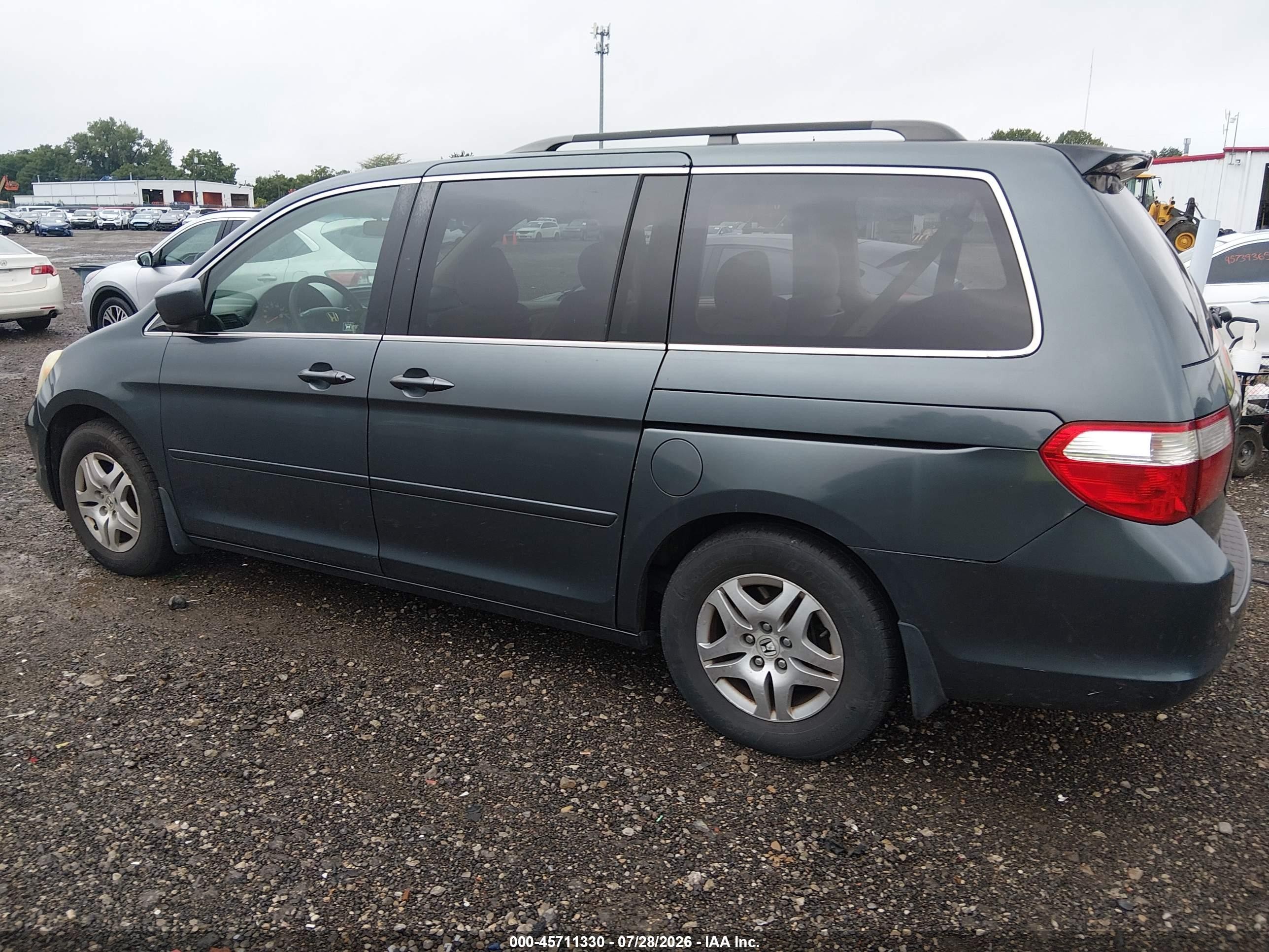2005 Honda Odyssey Ex Gray vin: 5FNRL38445B116446