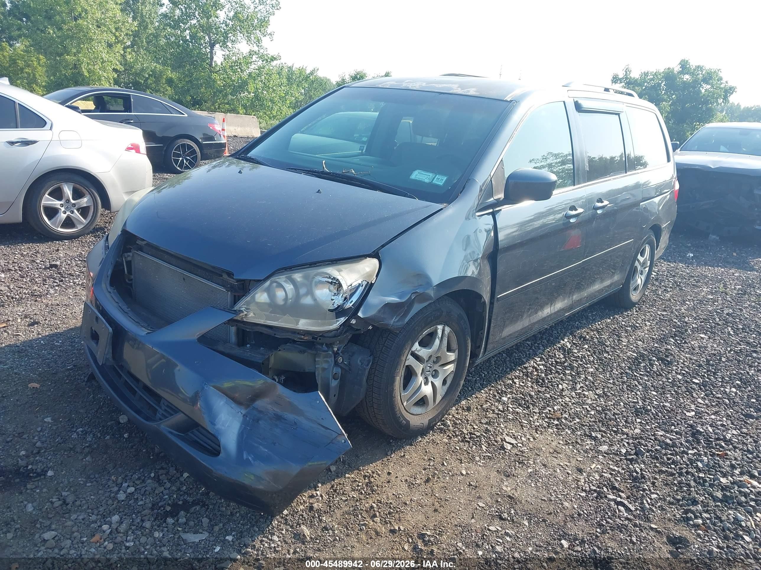 2006 Honda Odyssey Ex Gray vin: 5FNRL38446B406929