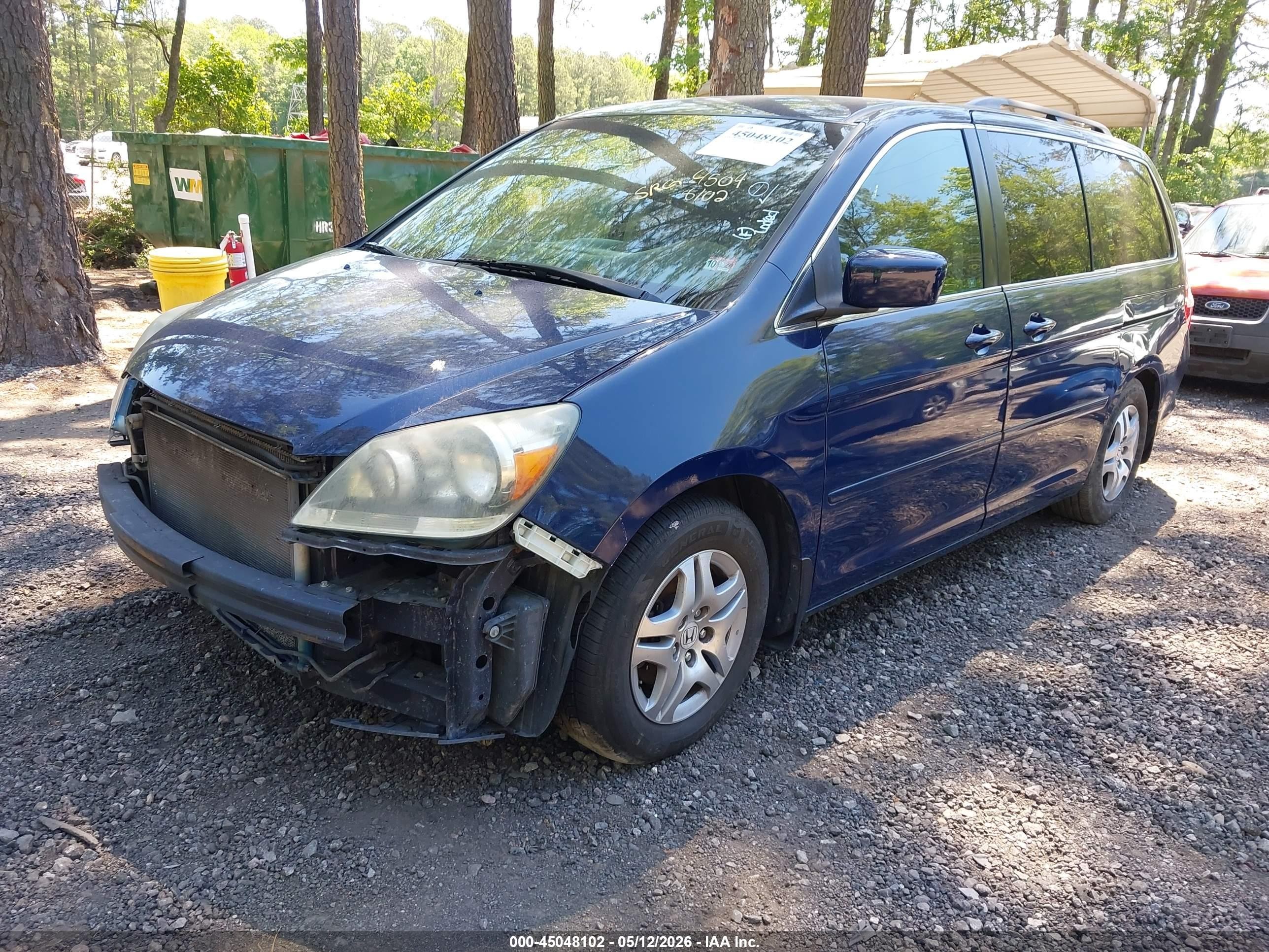 2007 Honda Odyssey Ex Blue vin: 5FNRL38447B031657