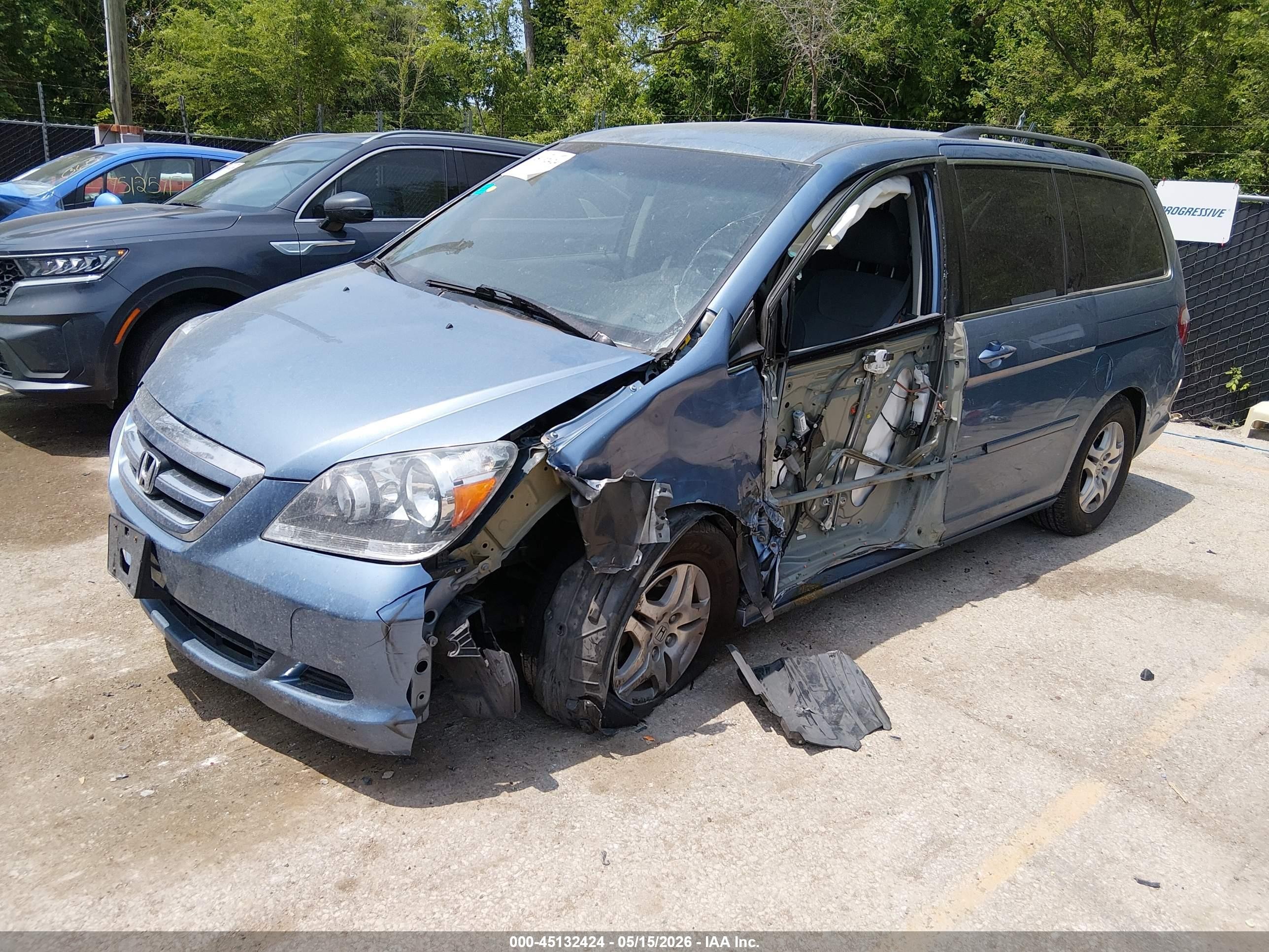 2007 Honda Odyssey Ex Blue vin: 5FNRL38447B078235