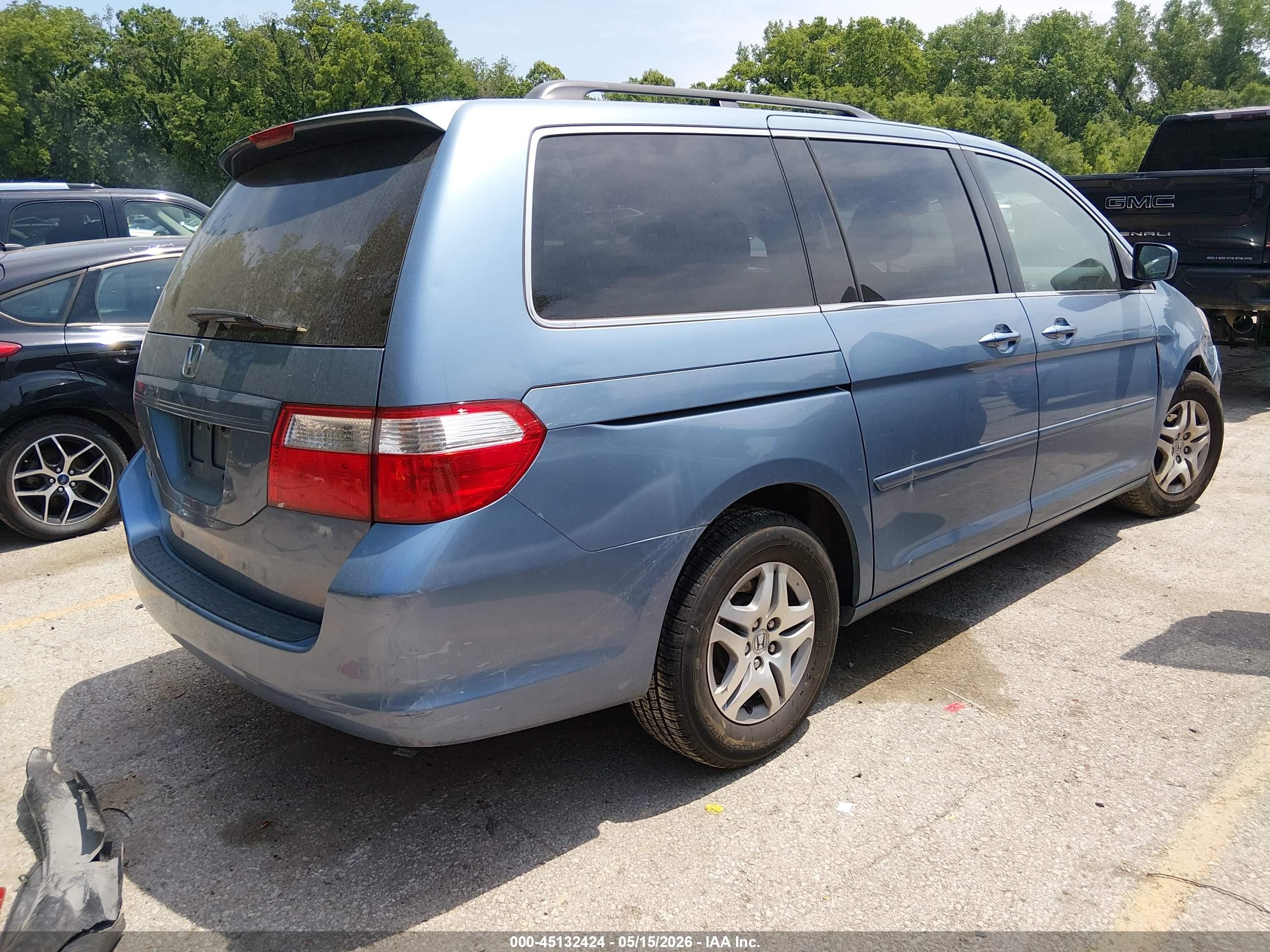 2007 Honda Odyssey Ex Blue vin: 5FNRL38447B078235