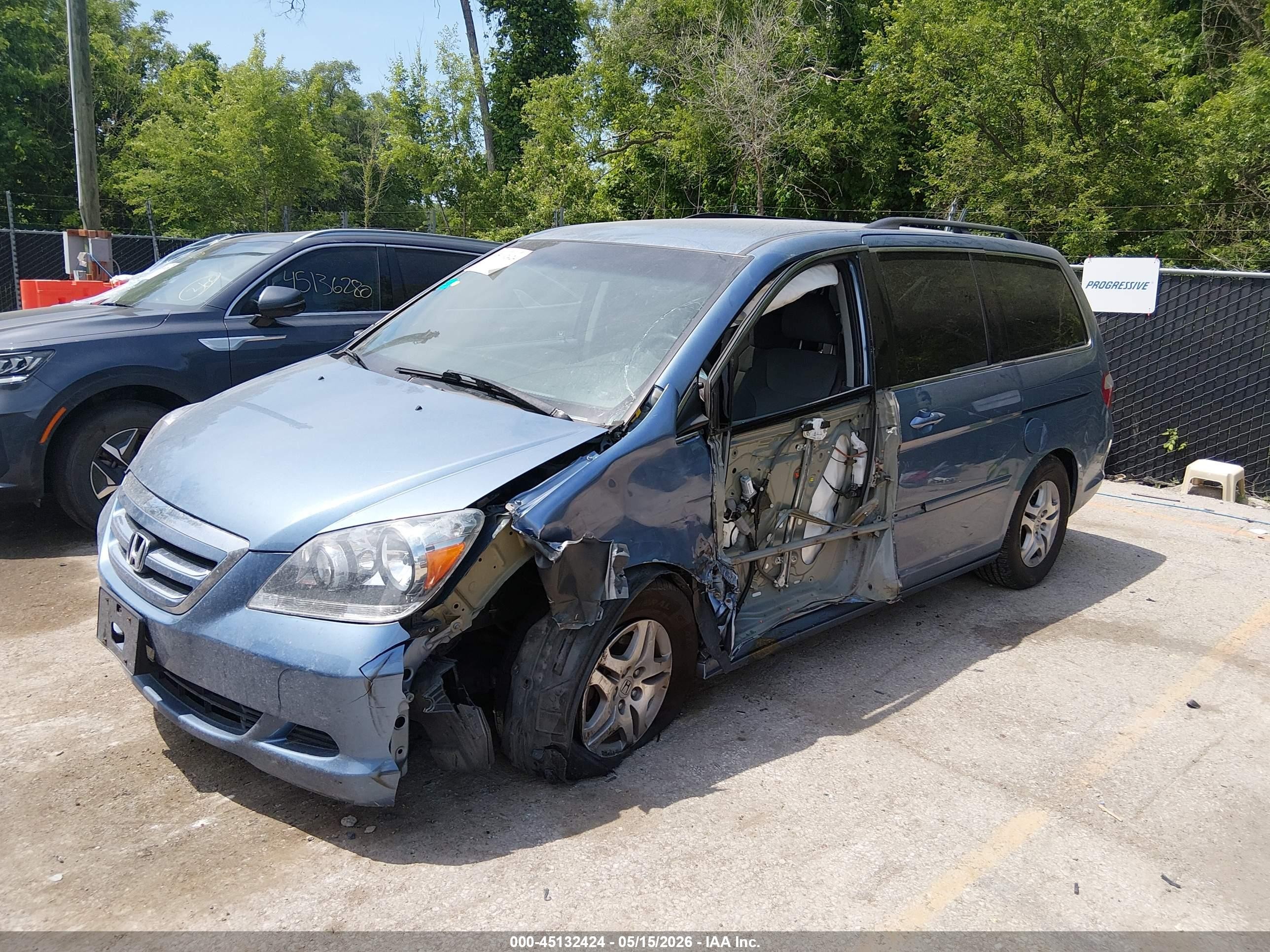2007 Honda Odyssey Ex Blue vin: 5FNRL38447B078235