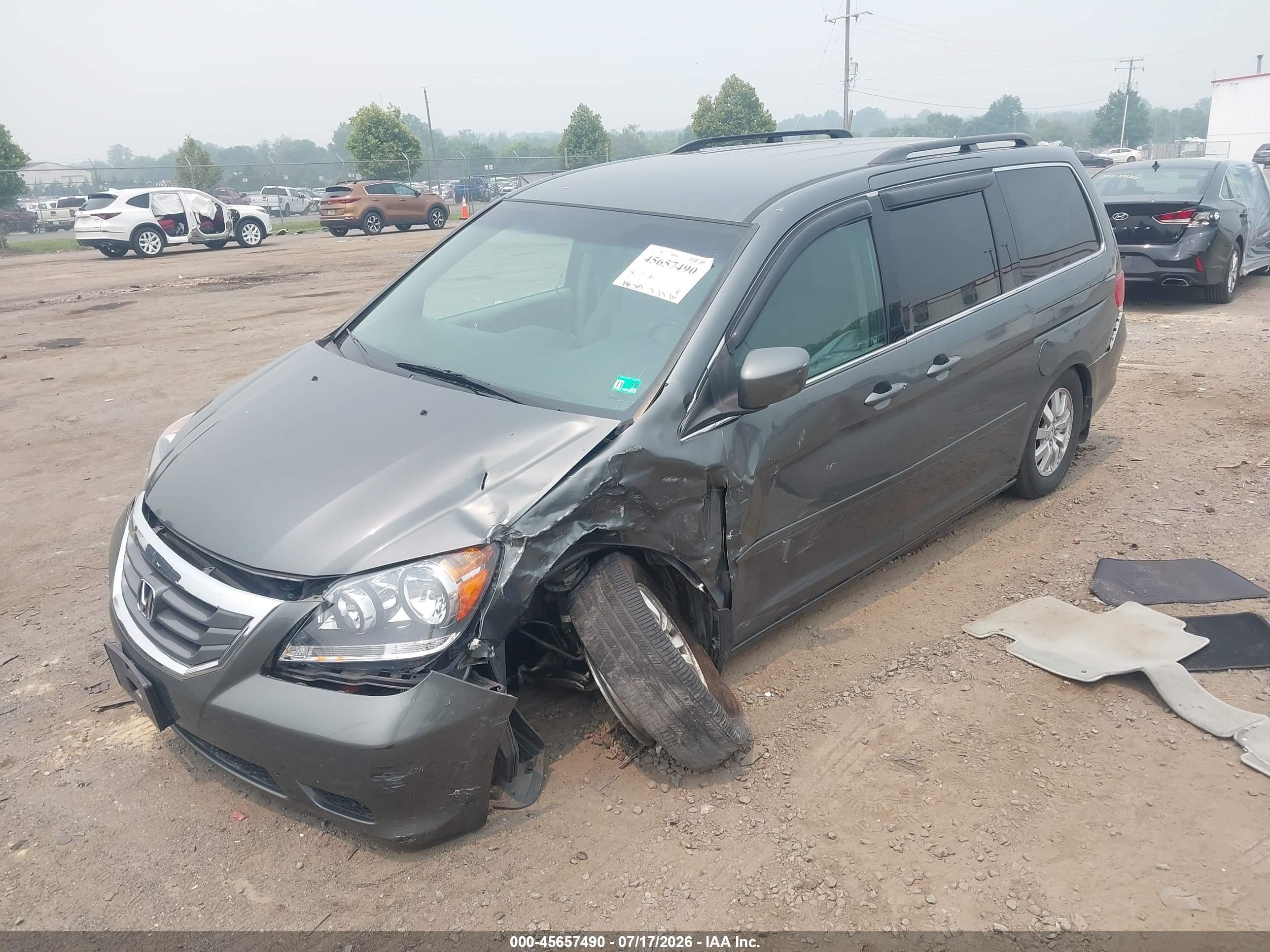 2008 Honda Odyssey Ex Gray vin: 5FNRL38448B407386