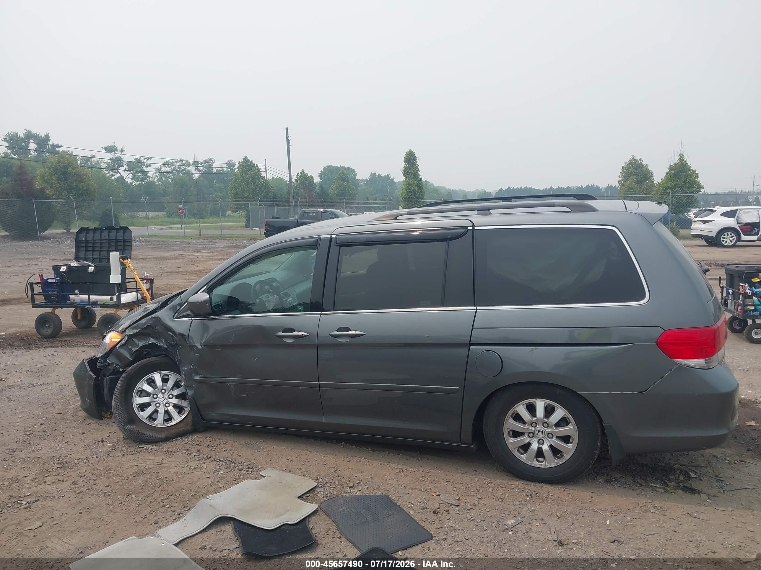 2008 Honda Odyssey Ex Gray vin: 5FNRL38448B407386