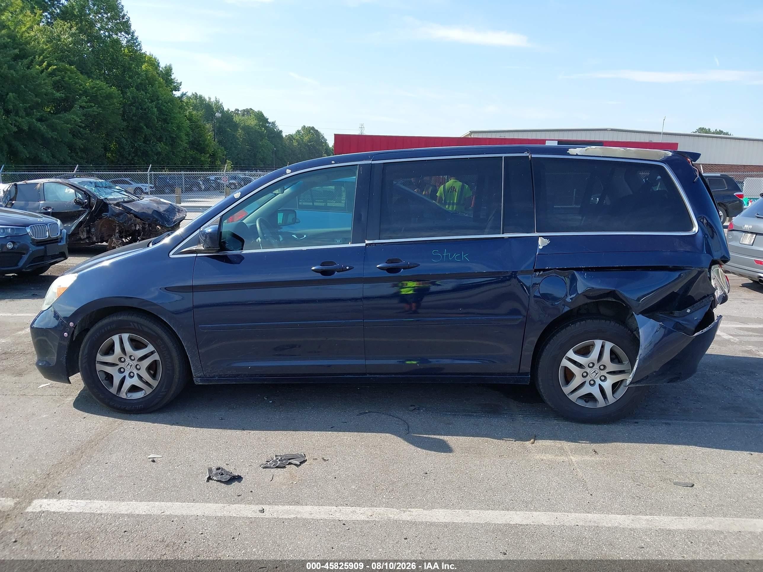 2005 Honda Odyssey Ex Blue vin: 5FNRL38455B081173