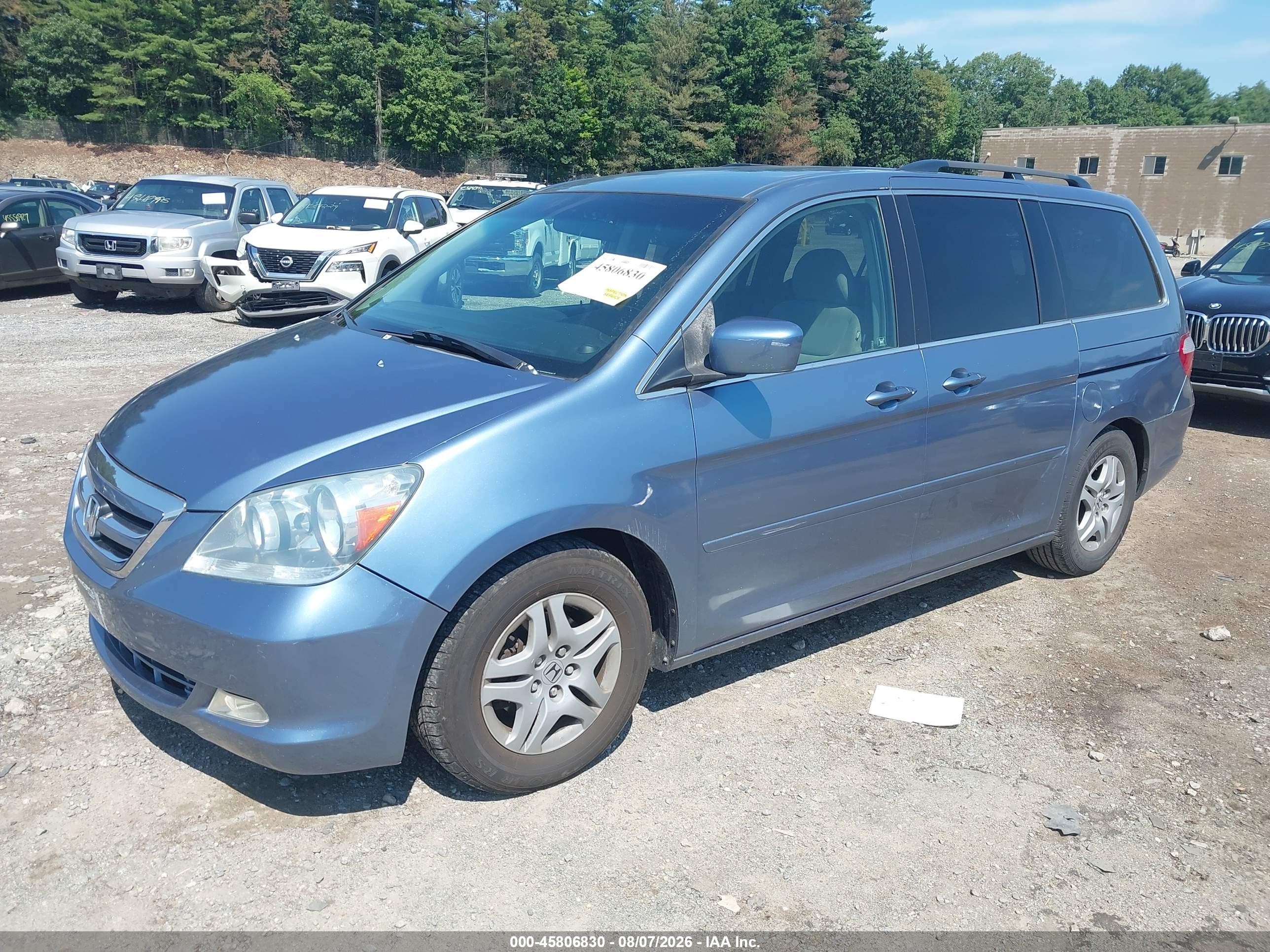 2006 Honda Odyssey Ex Blue vin: 5FNRL38456B021816