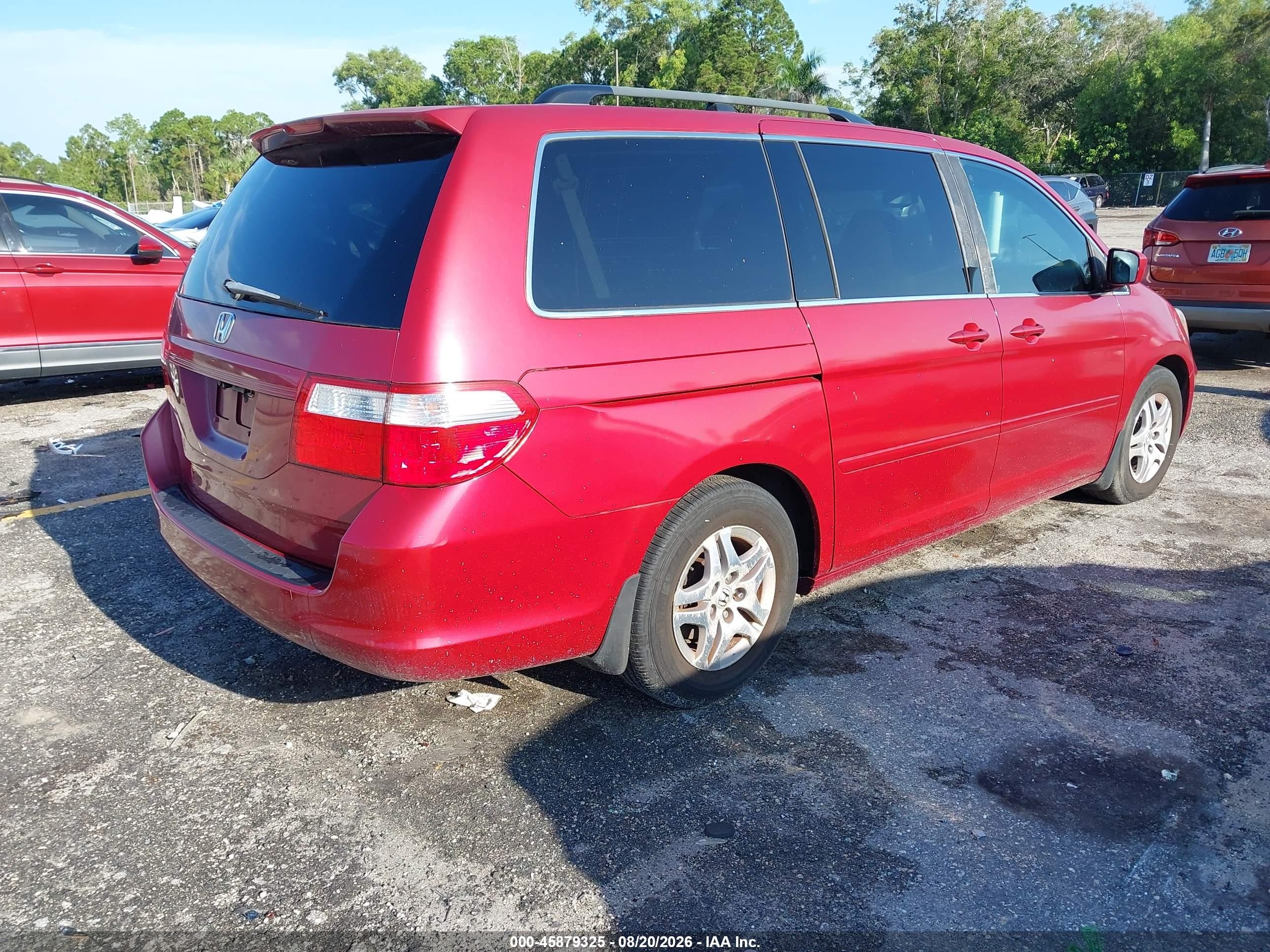 2006 Honda Odyssey Ex Red vin: 5FNRL38456B428776