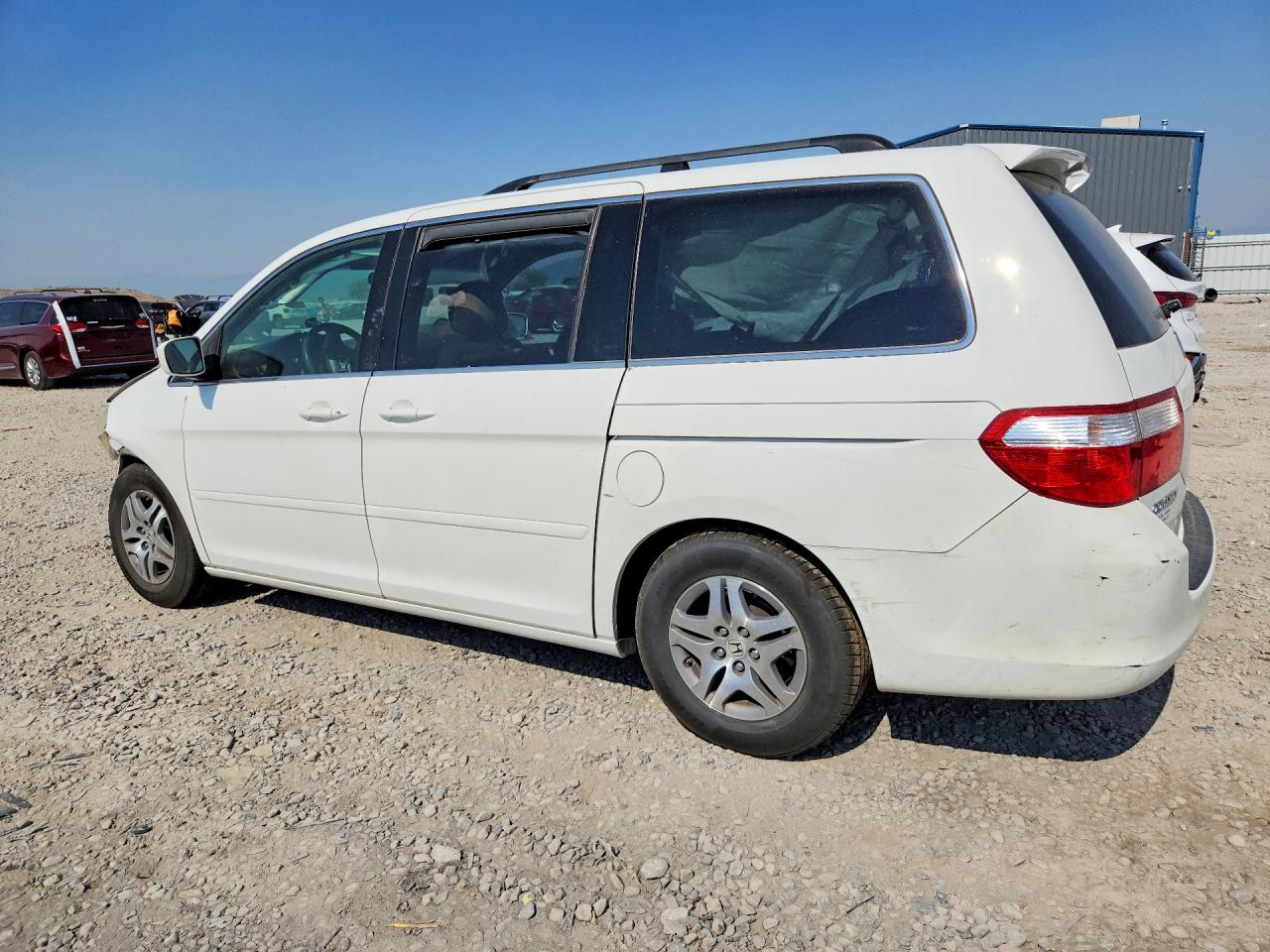 2007 Honda Odyssey Ex White vin: 5FNRL38457B031196