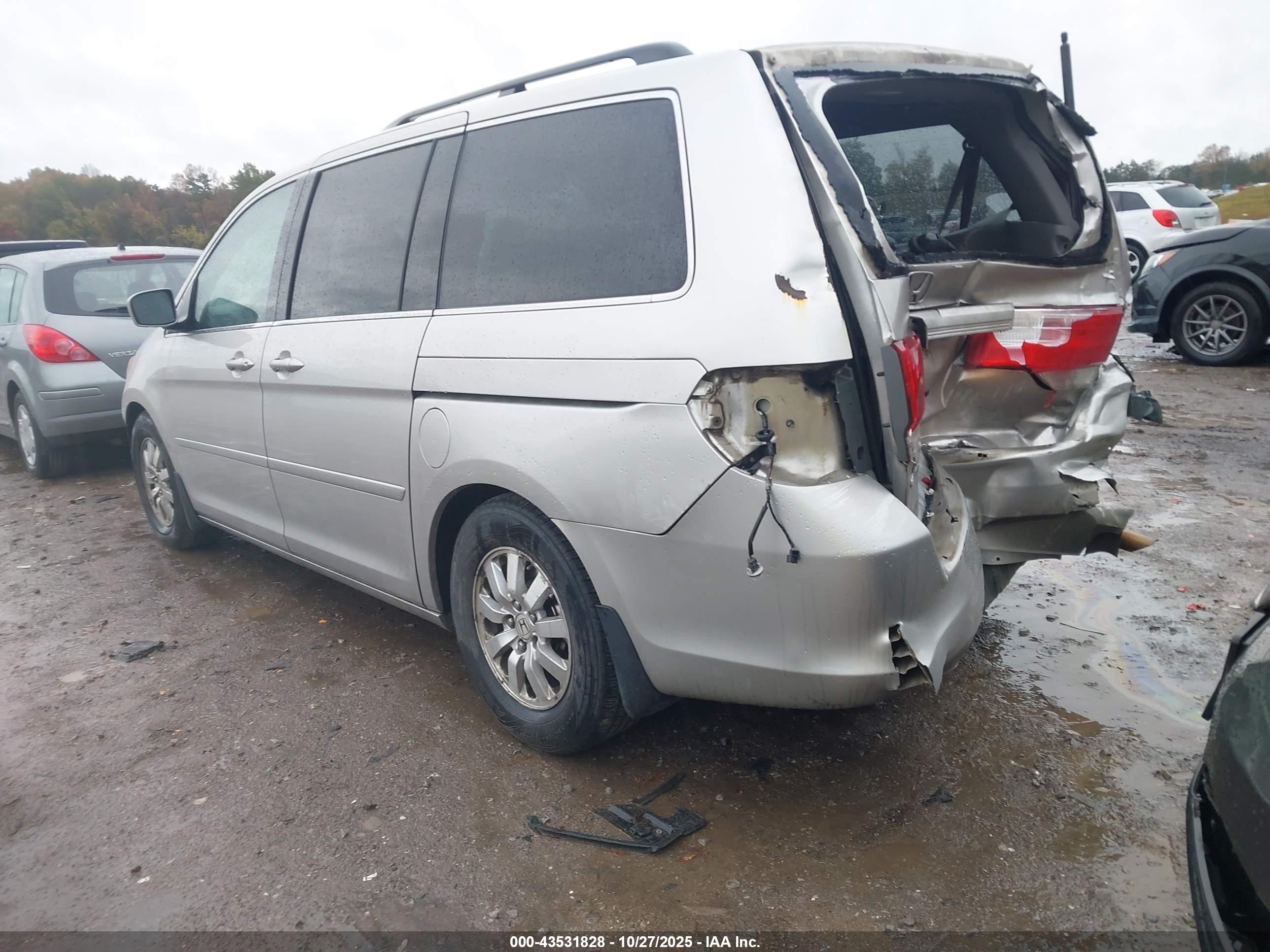 2008 Honda Odyssey Ex Silver vin: 5FNRL38458B020345