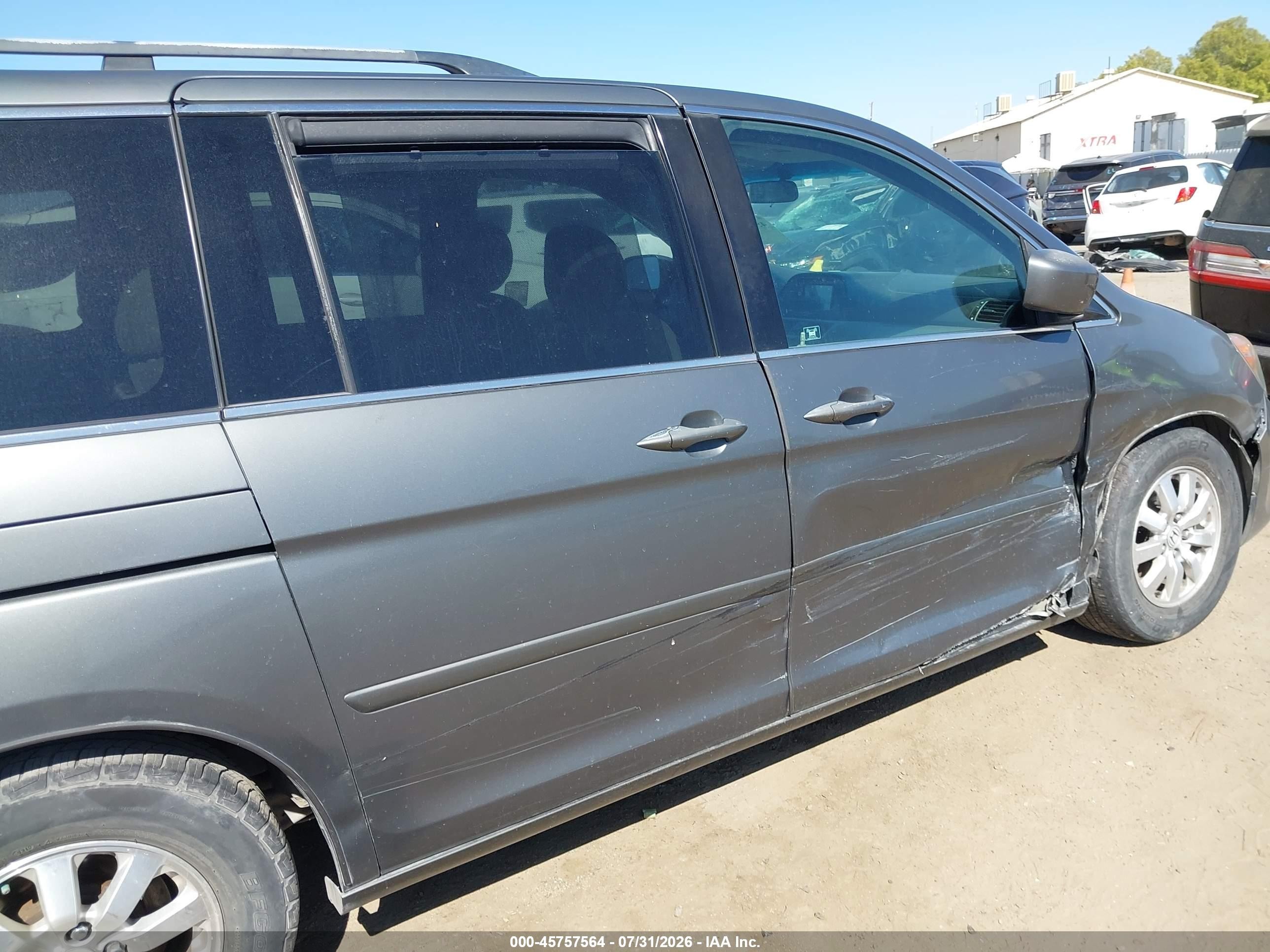 2008 Honda Odyssey Ex Gray vin: 5FNRL38458B405114